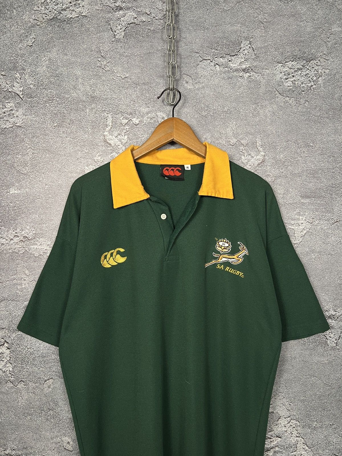 Canterbury of New Zealand Vintage 90s Canterbury South Africa Rugby Jersey Polo Size US XL / EU 56 / 4 - 2 Thumbnail