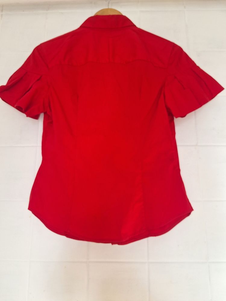 Prada Prada Milano 2006 Blouse Red Shirt Size M / US 6-8 / IT 42-44 - 2 Thumbnail