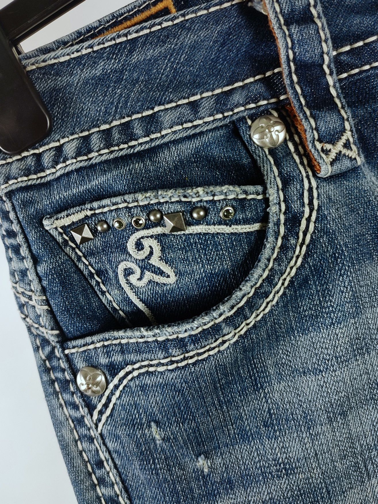 Rock Revival Y2K Rock Revival Rhinestones Embroidered Denim Jeans Size 27" / US 4 / IT 40 - 7 Thumbnail