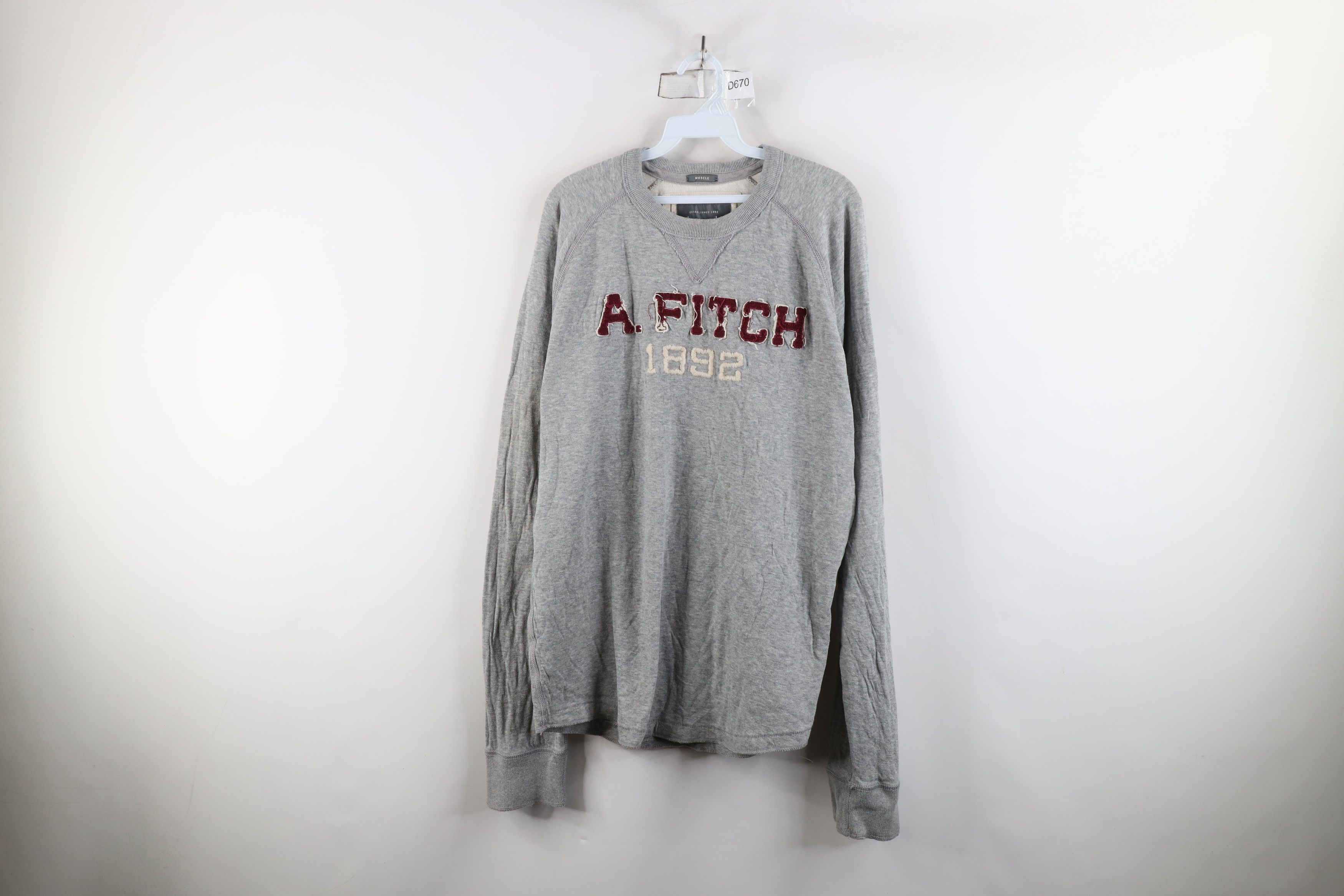 Abercrombie & Fitch × Vintage Vintage Abercrombie & Fitch Spell Long Sleeve T-Shirt Gray Size US XXL / EU 58 / 5 - 1 Thumbnail