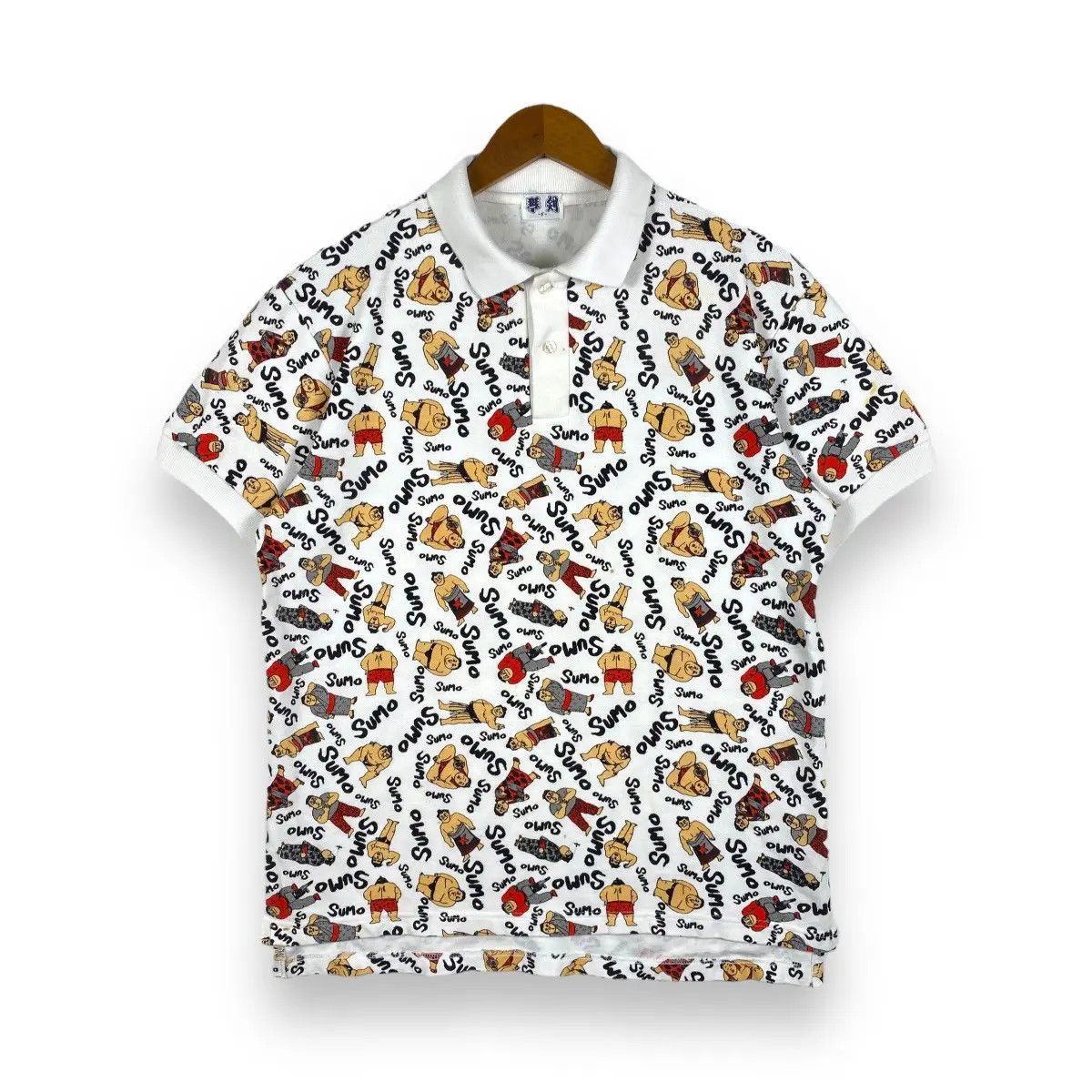 Japanese Brand Vintage SUMO FULL PRINT Japanese Style Polo Shirt Free Size Size US M / EU 48-50 / 2 - 1 Thumbnail