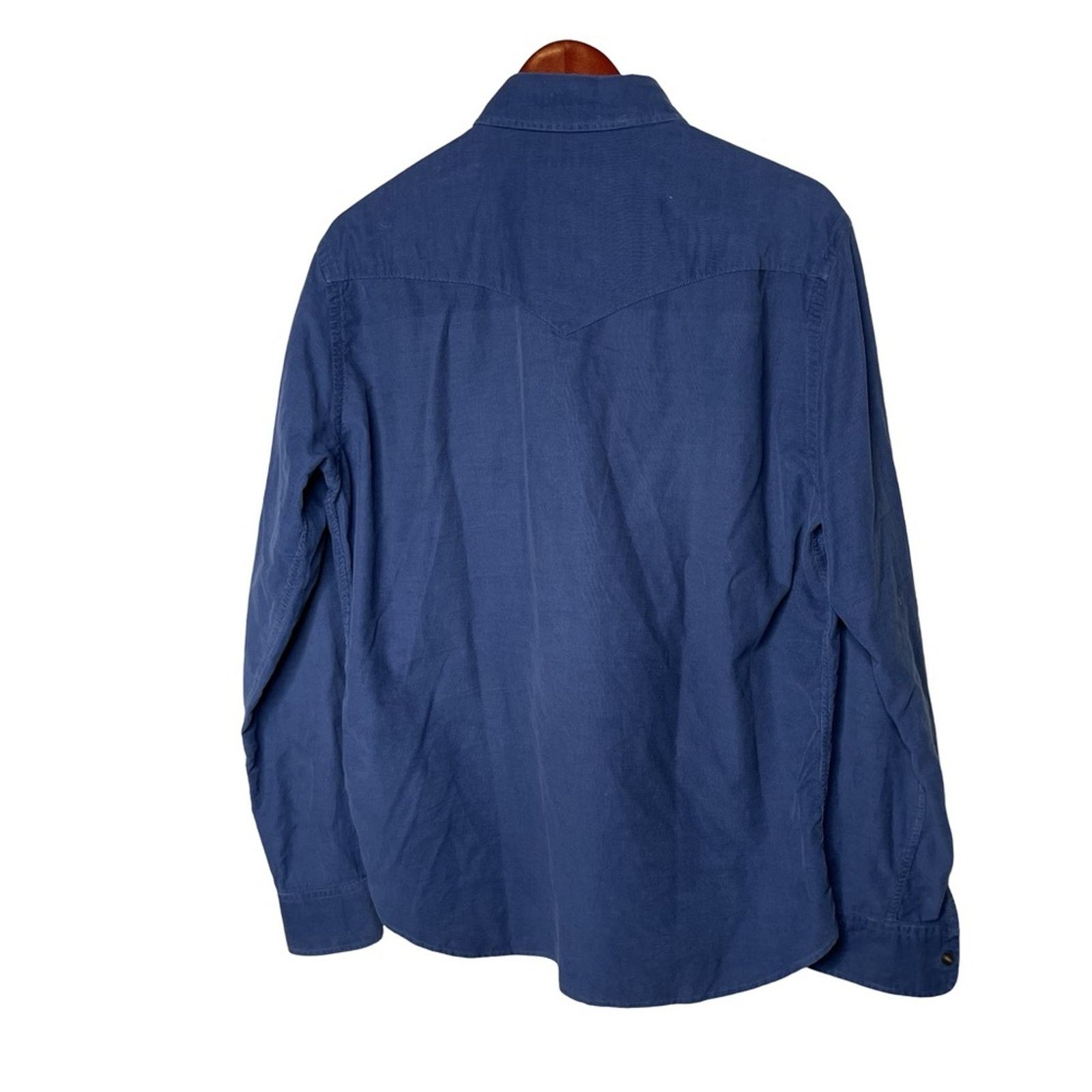 Brooklyn Tailors Brooklyn Tailors Blue corduroy snap button collared shirt XL Size US XL / EU 56 / 4 - 3 Thumbnail