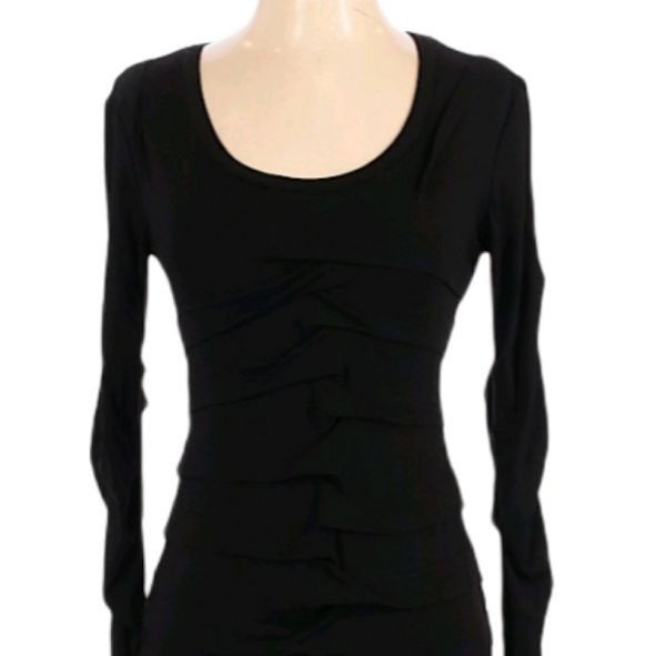 Nicole Miller Vtg Nicole Miller Witchy Long Sleeve Ruched Bodycon Dress Bl Size S / US 4 / IT 40 - 1 Thumbnail