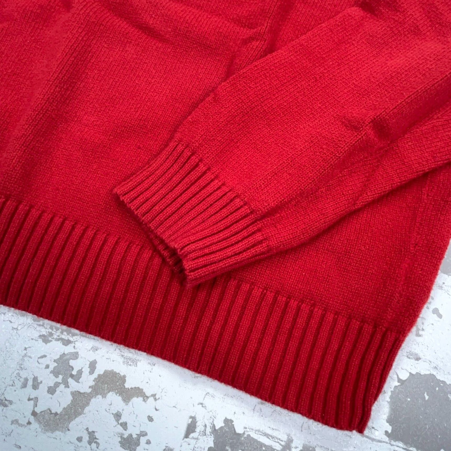 Polo Ralph Lauren Polo Ralph Lauren Sweater Men XL Red Quarter Zip Heavy Knit Ribbed Pullover Mens Size US XL / EU 56 / 4 - 6 Thumbnail