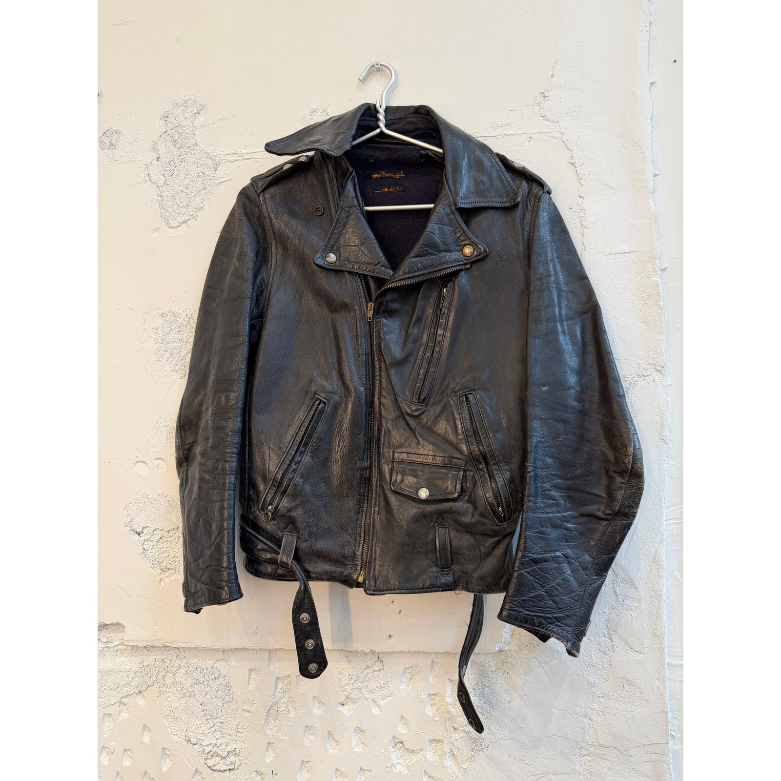 Vintage Vintage Wrecked 60's Leather Moto Biker Jacket Size US S / EU 44-46 / 1 - 6 Thumbnail