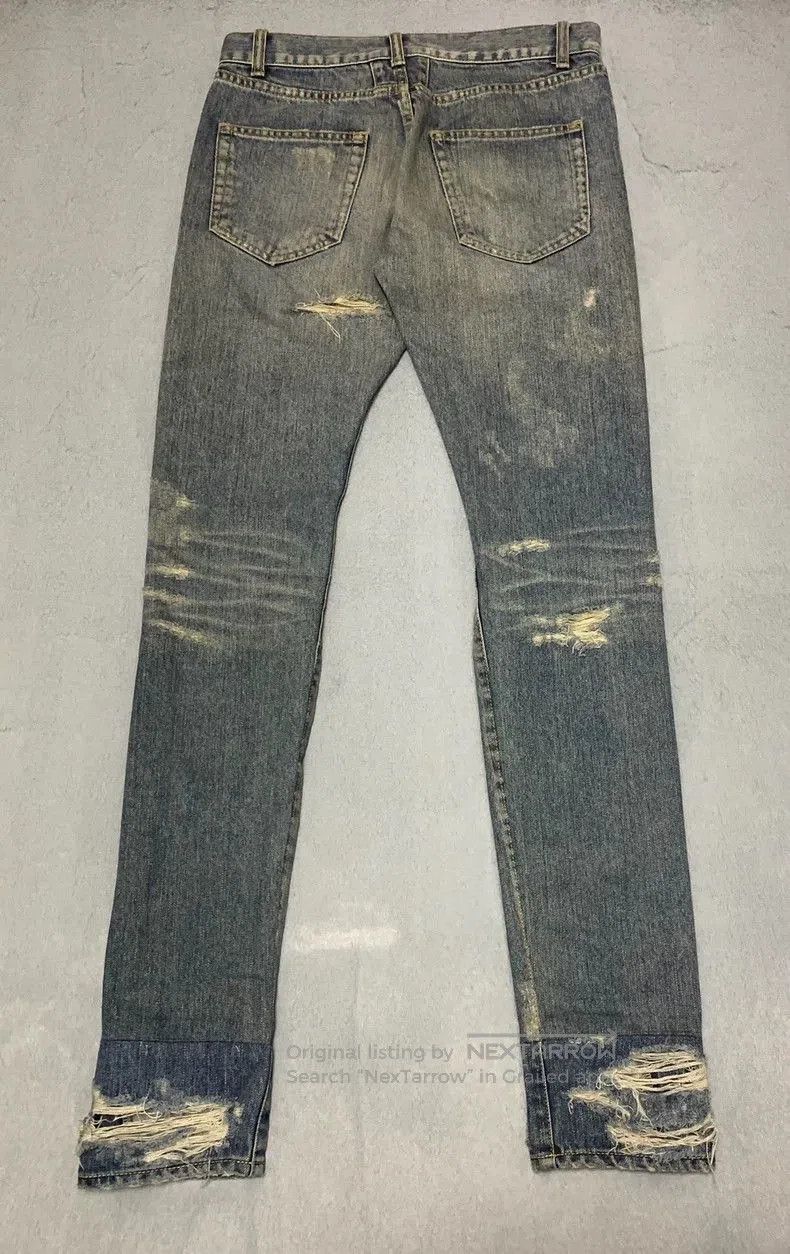 Saint Laurent Paris Saint Laurent Blue Distressed Denim Pants. Size US 29 - 2 Thumbnail