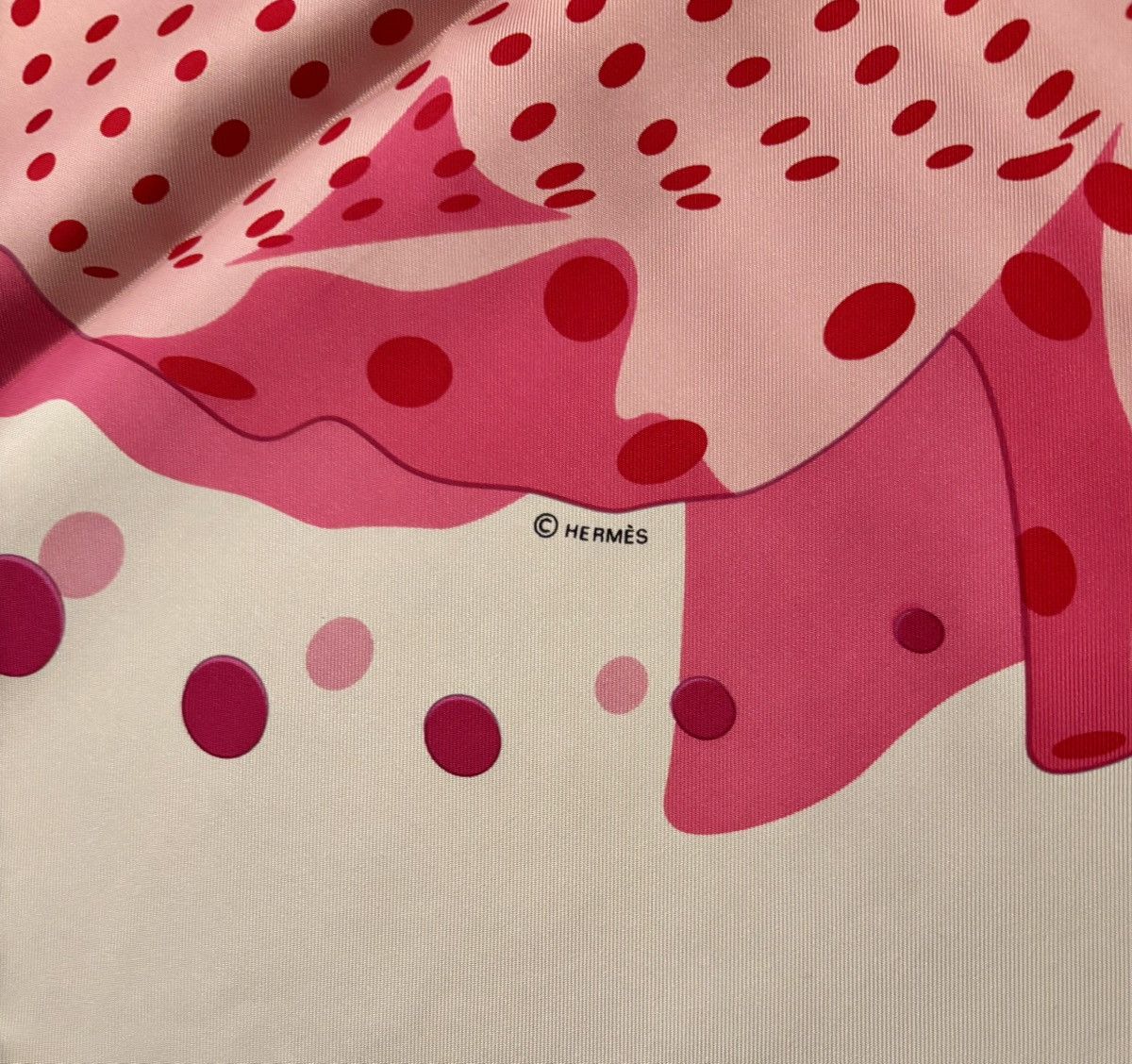 Hermes HERMES Silk Hola Flamenca Scarf 90 Blanc Rose Fuchsia Size ONE SIZE - 6 Thumbnail