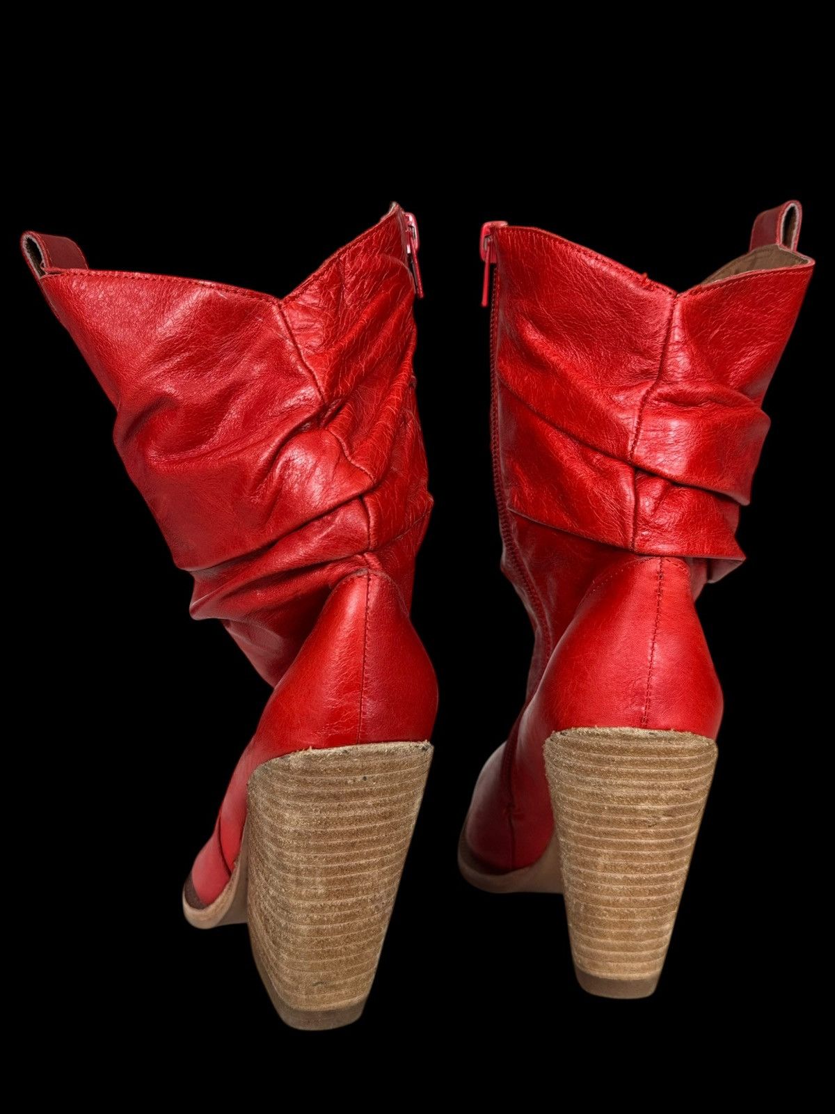 Jeffrey Campbell Jeffrey Campbell Ankle Boots Cowboy Red Leather Size US 7 / IT 37 - 3 Thumbnail