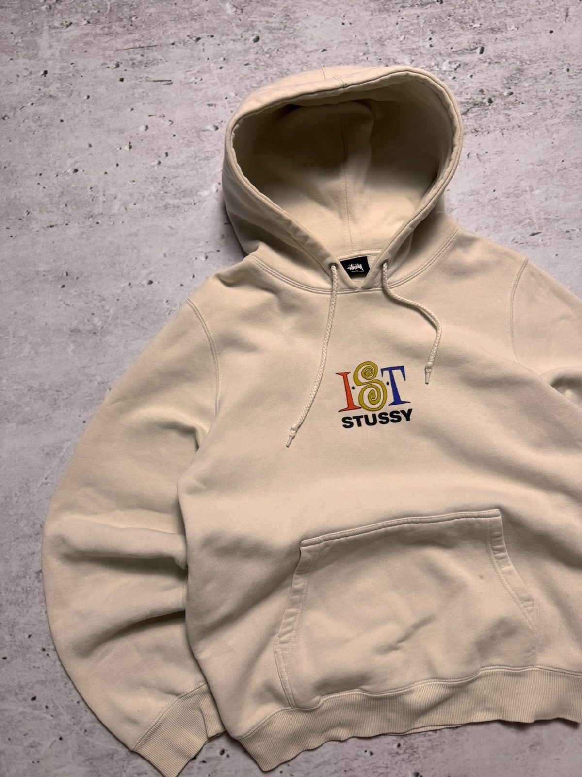 Stussy × Vintage STUSSY CENTER LOGO OVERSIZE BOXY HOODIE Size US M / EU 48-50 / 2 - 2 Thumbnail