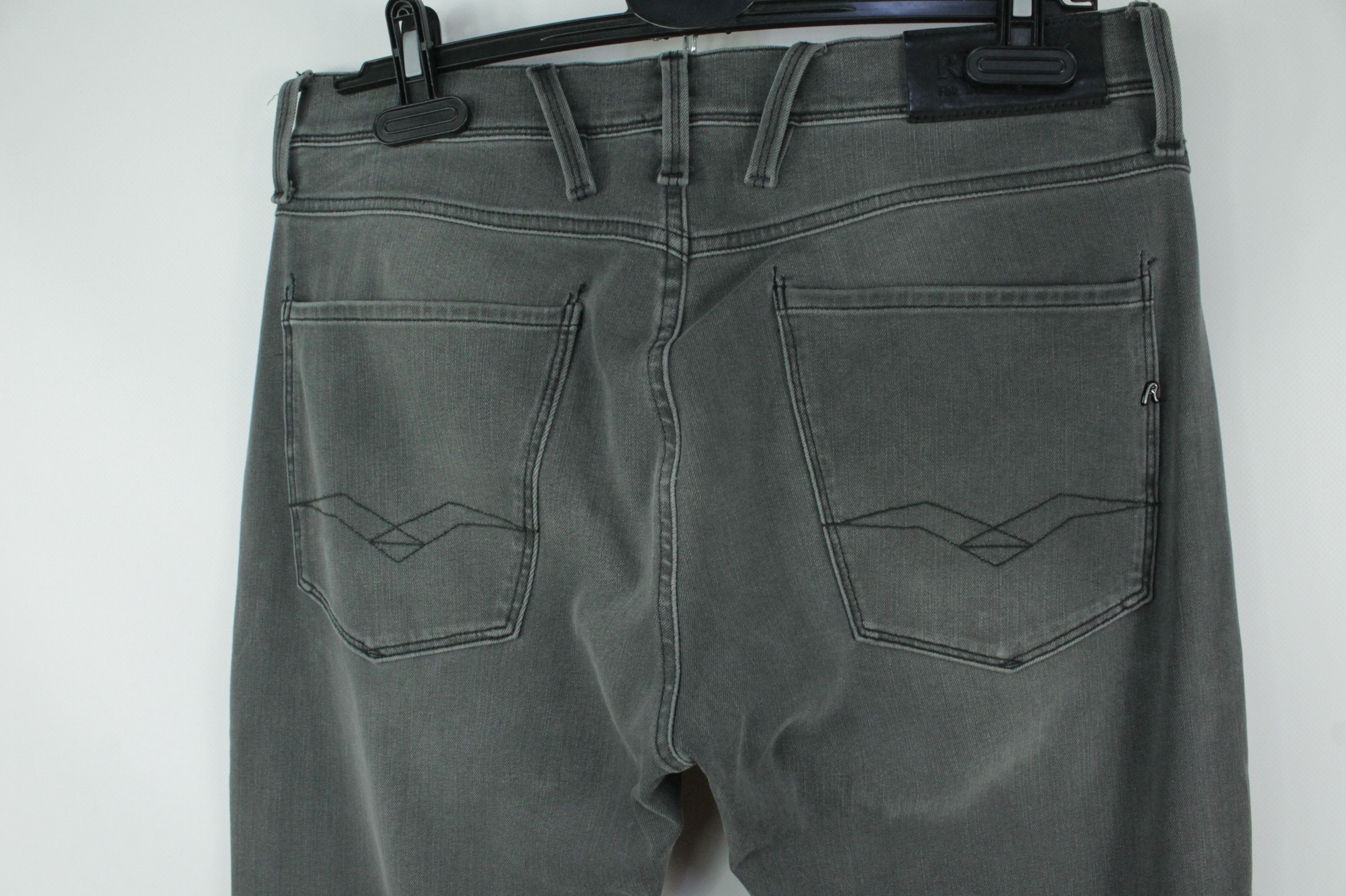 Replay Replay Anbass Hyperflex Slim Fit Gray Stretch Denim Jeans Size US 32 / EU 48 - 7 Thumbnail