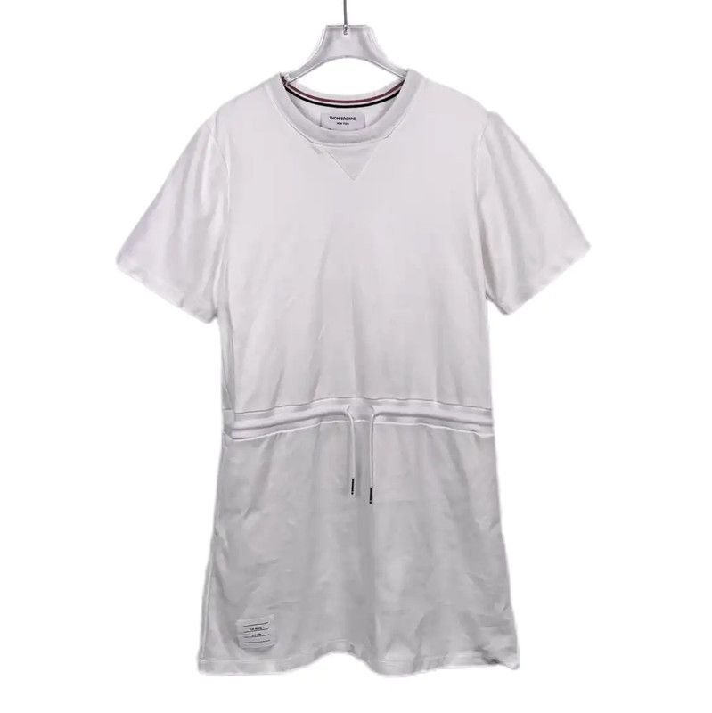 Thom Browne Thom Browne White Cotton Dress for Women 0089 Size M / US 6-8 / IT 42-44 - 1 Thumbnail