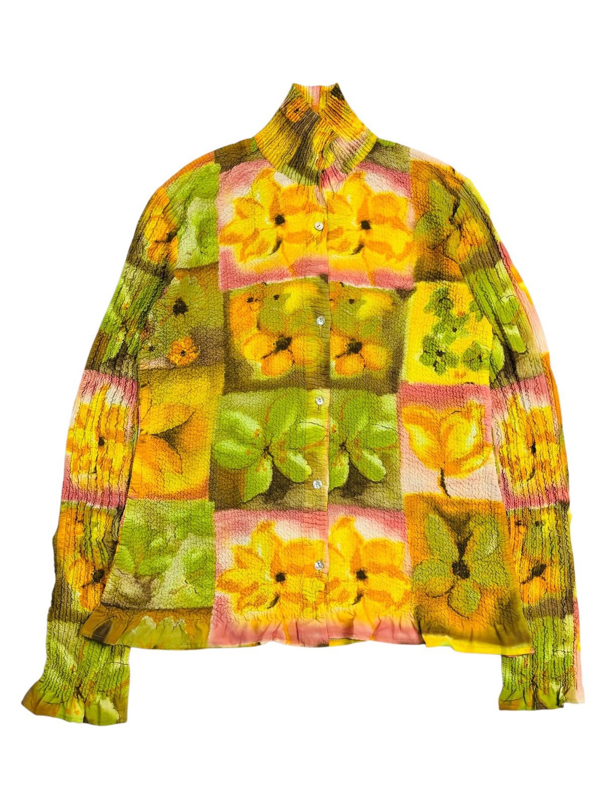 Yasuyuki Ishii Archive Yoshiki Hishinuma Peplum - LSD Flowers Pleats Top Size M / US 6-8 / IT 42-44 - 1 Thumbnail