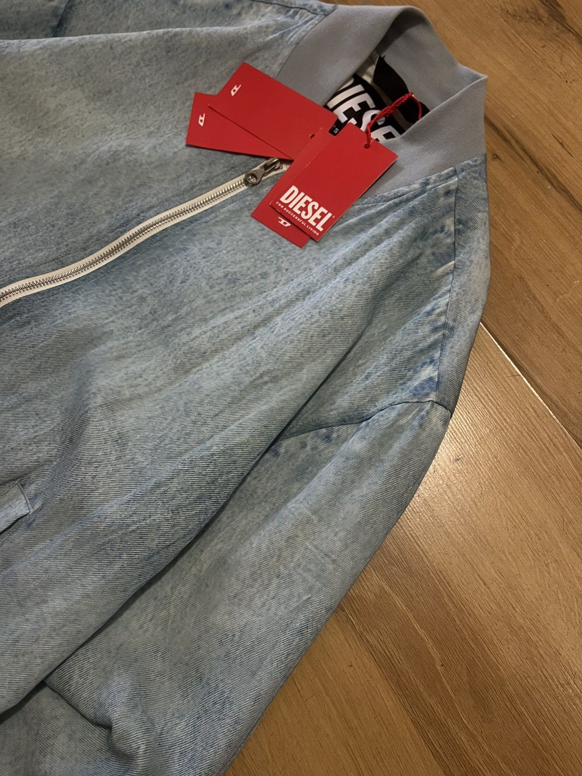 Diesel BNWT Diesel Acid Wash Denim Bomber Jacket Size US M / EU 48-50 / 2 - 5 Thumbnail