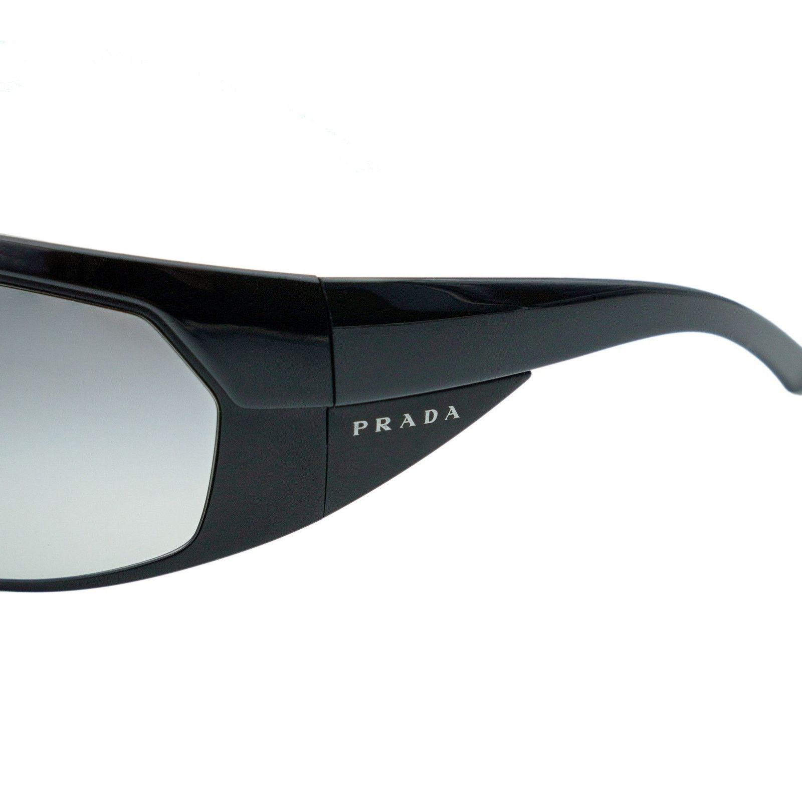 Prada Prada SPR 62I Black Shield Gradient Logo Y2K Sunglasses Size ONE SIZE - 4 Thumbnail