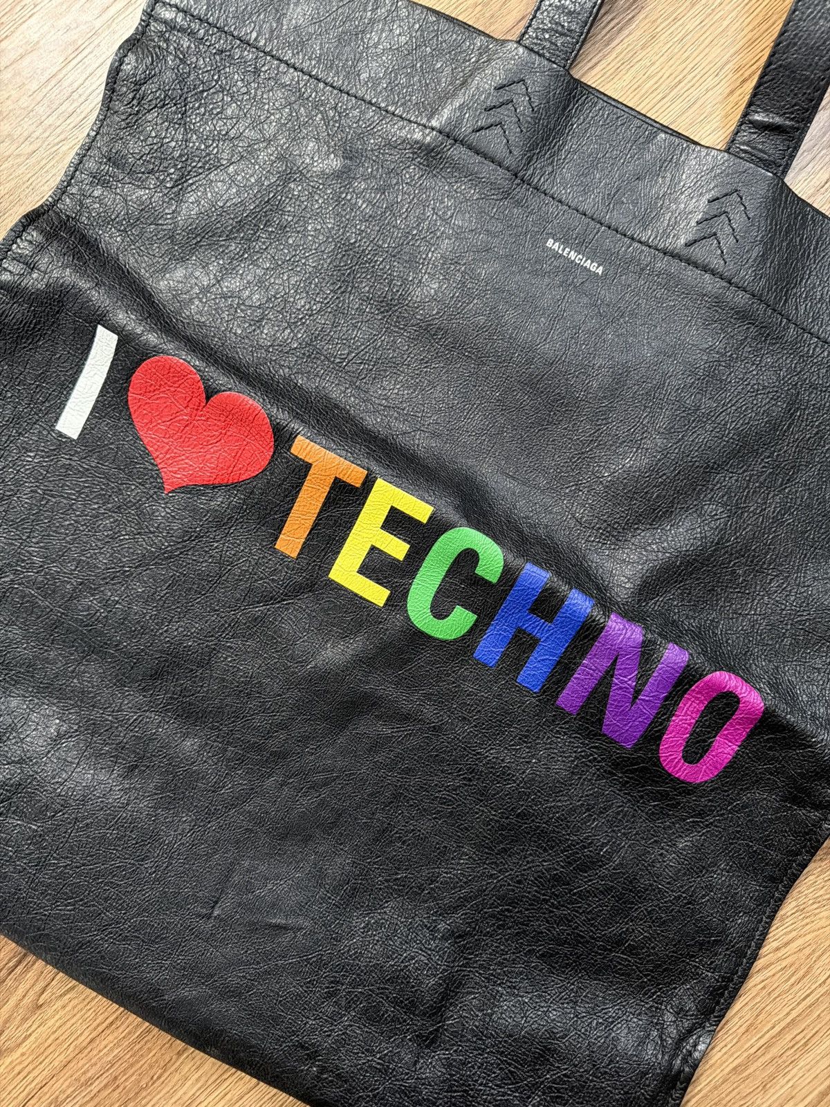 Balenciaga Balenciaga “I Love Techno” Oversized Shopping Tote Size ONE SIZE - 2 Thumbnail