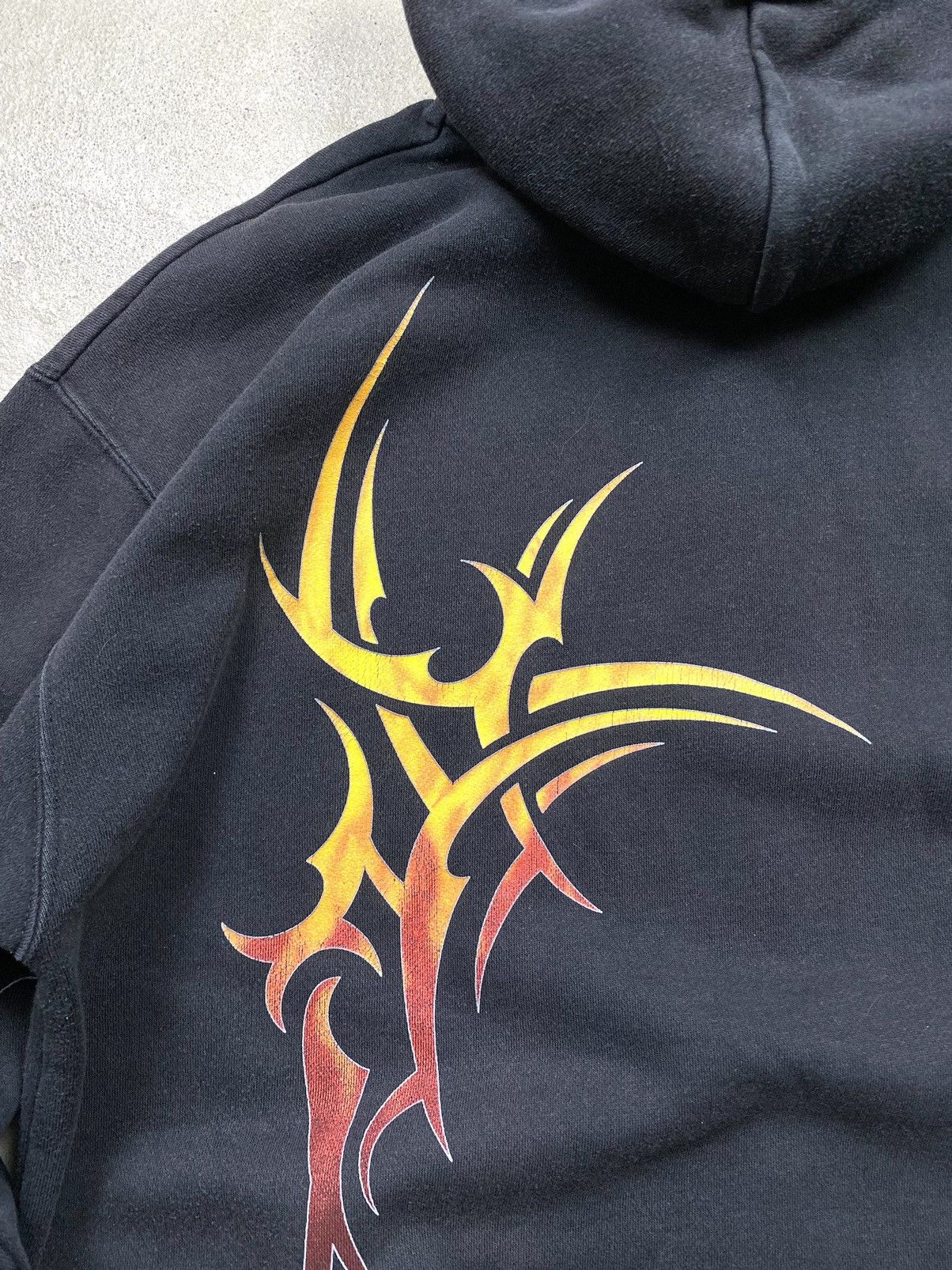 Japanese Brand Y2K Vintage 2000’s Abstract Fire Hoodie Japan Style Size US XL / EU 56 / 4 - 14 Thumbnail