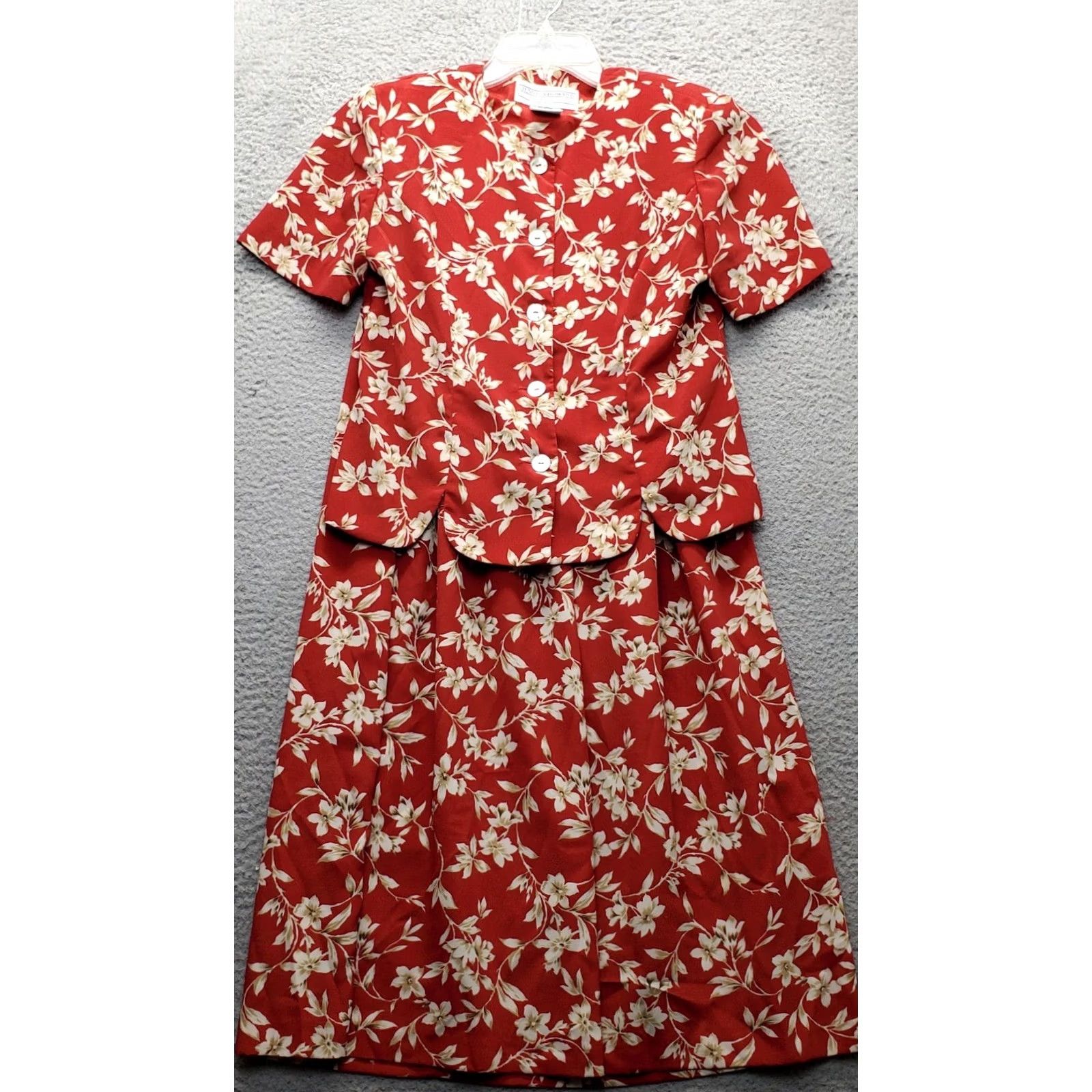 Vintage Jessica Howard 2 Piece Skirt Suit Womens Petites 6P Multi Floral Shoulder Pads Skirt Set Size 6P Womens Size 28" / US 6 / IT 42 - 2 Thumbnail