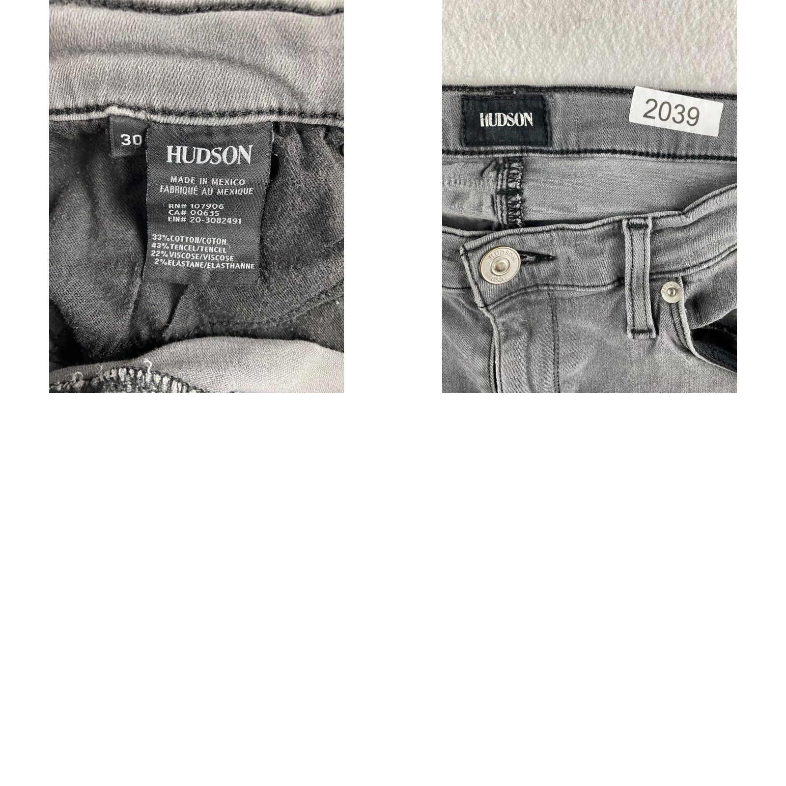 Hudson Hudson Jeans Womens 30 Gray Skinny Ankle Stretch Denim Dark Wash Casual Jeans Size 30" / US 8 / IT 44 - 11 Thumbnail