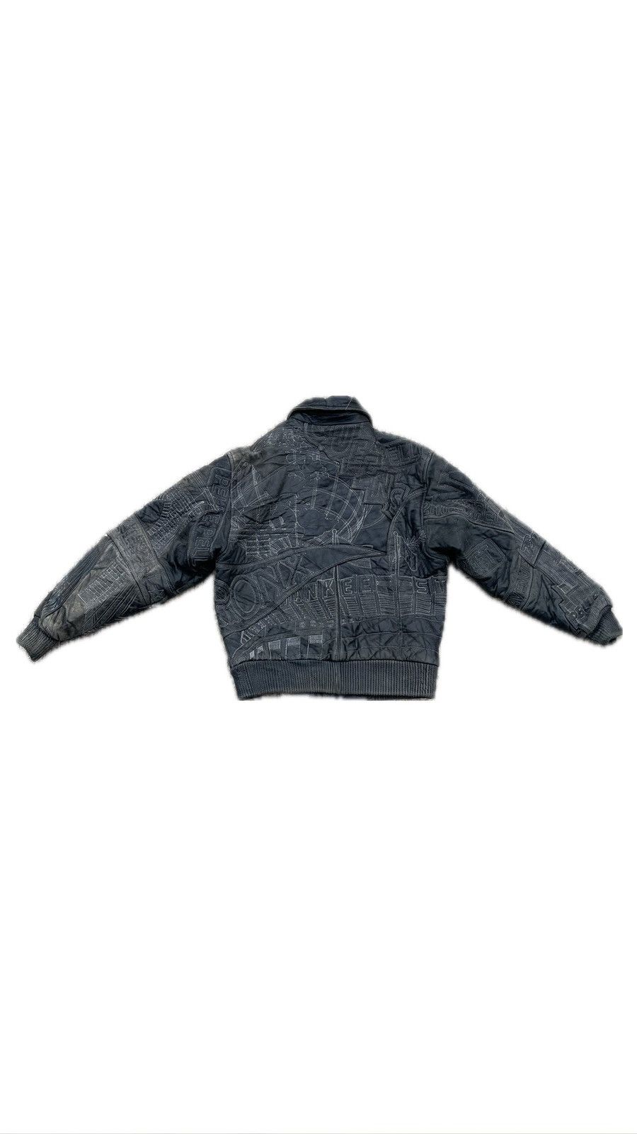 Marc Buchanan × Pelle Pelle × Vintage CRAZY Y2K Pelle Pelle Manhattan Embroidered Leather Jacket Size US S / EU 44-46 / 1 - 4 Thumbnail