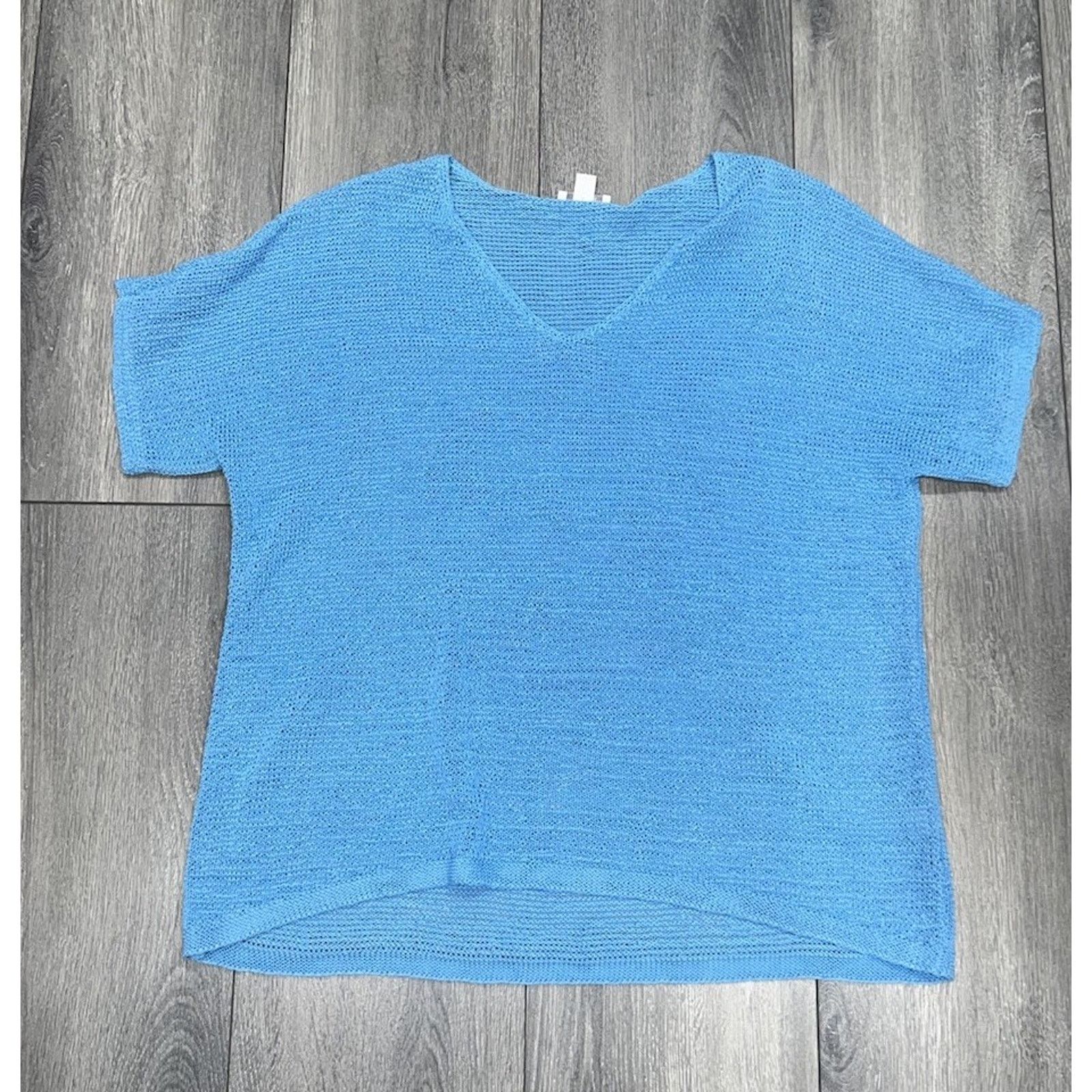 J. Jill J. Jill Knit V-neck Top T-shirt Y2K Blue Medium A005414 Size M / US 6-8 / IT 42-44 - 1 Thumbnail