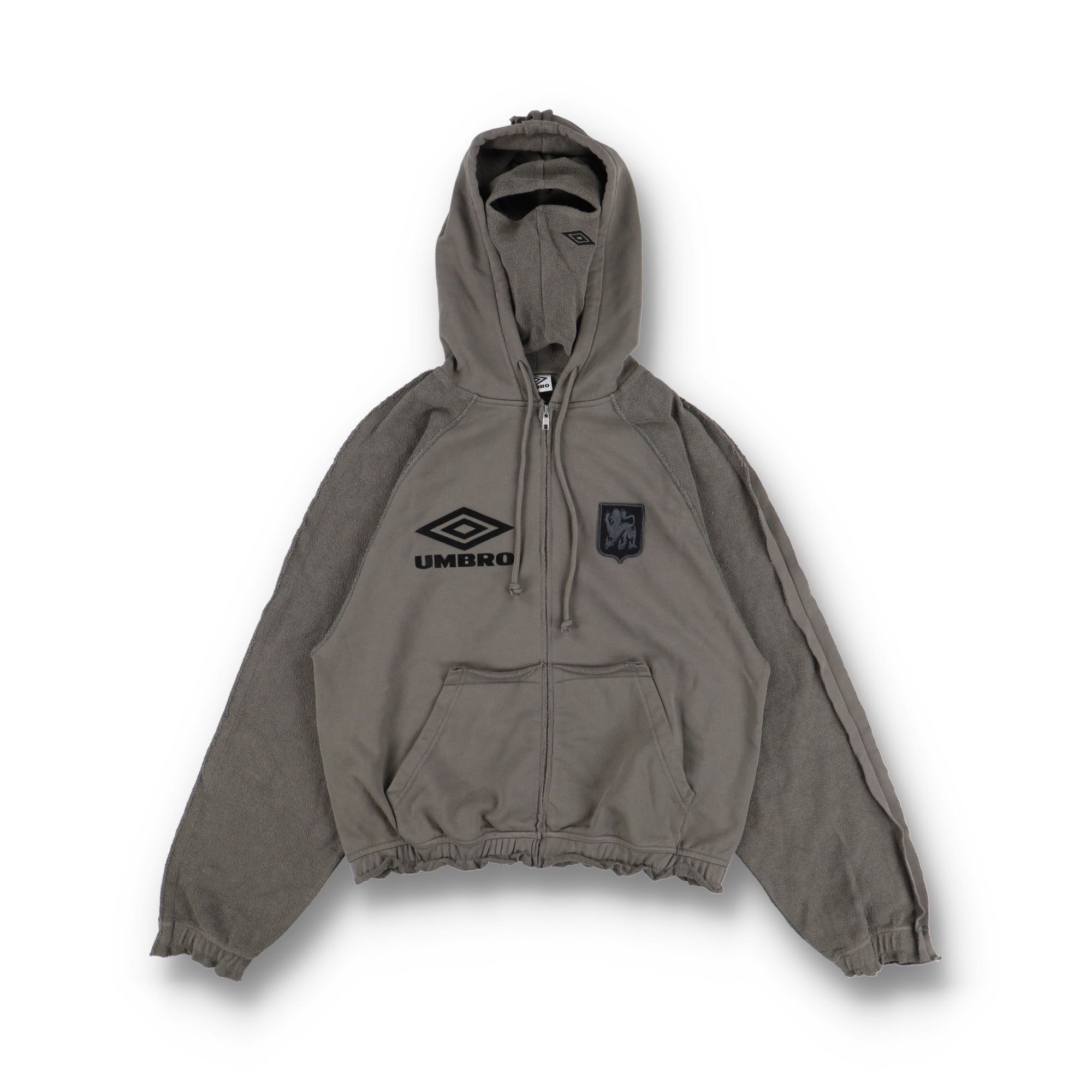 Slam Jam × Umbro Grey Royal Arms Logo Masked Oversized Hoodie Size US M / EU 48-50 / 2 - 1 Thumbnail