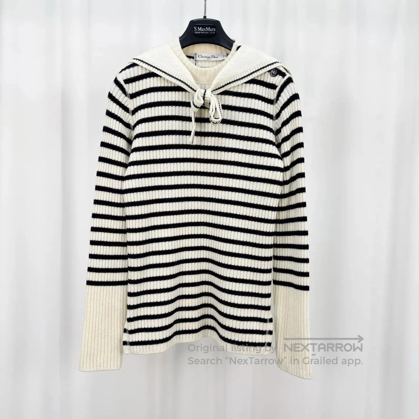 Dior dior striped knit sweater with sailor collar. Size S / US 4 / IT 40 - 1 Thumbnail