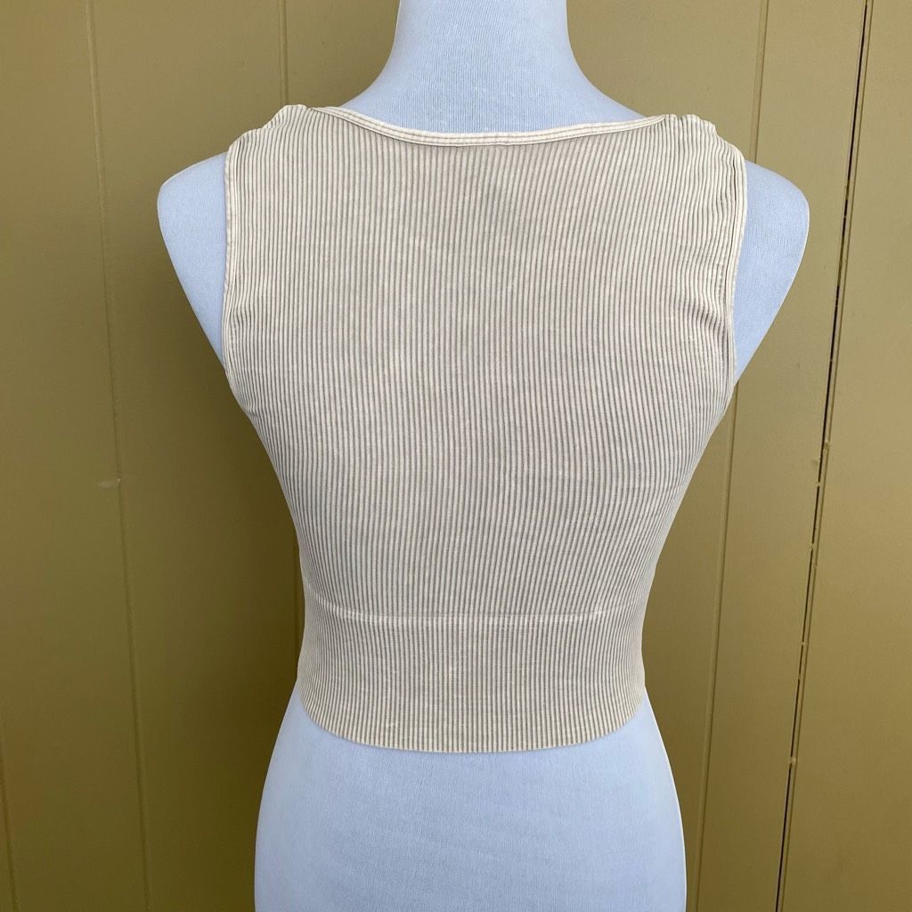 Other Nikibiki women S v-cut ribbed crop tank top cream Size S / US 4 / IT 40 - 7 Thumbnail