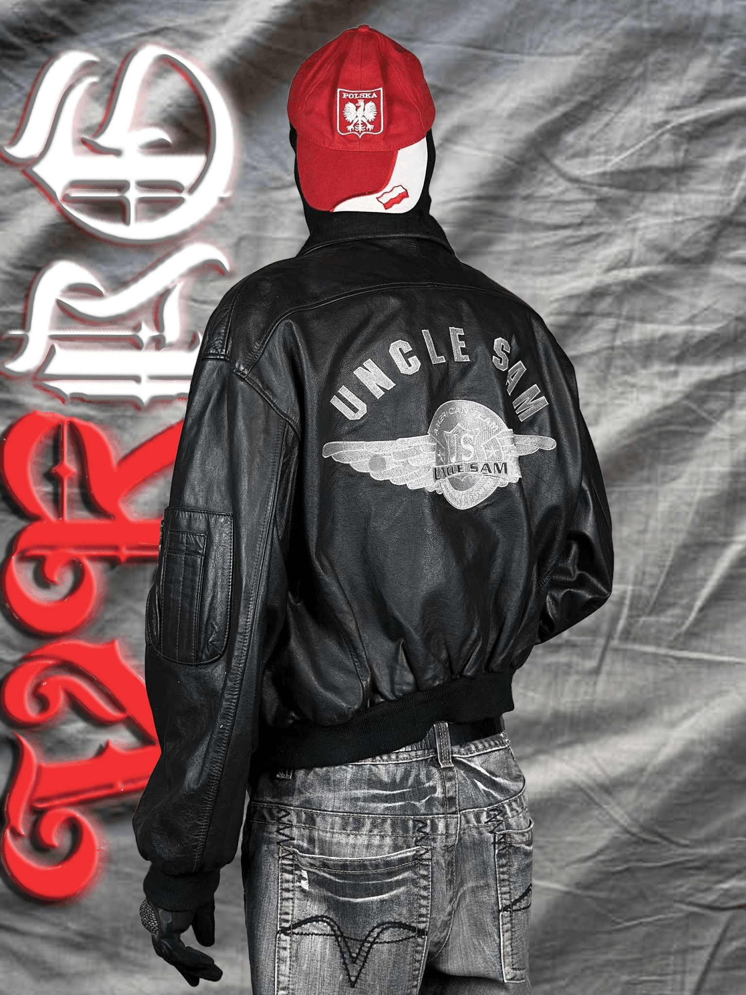 Leather 90s heavy weight uncle sam leather jacket with Big back logo ...