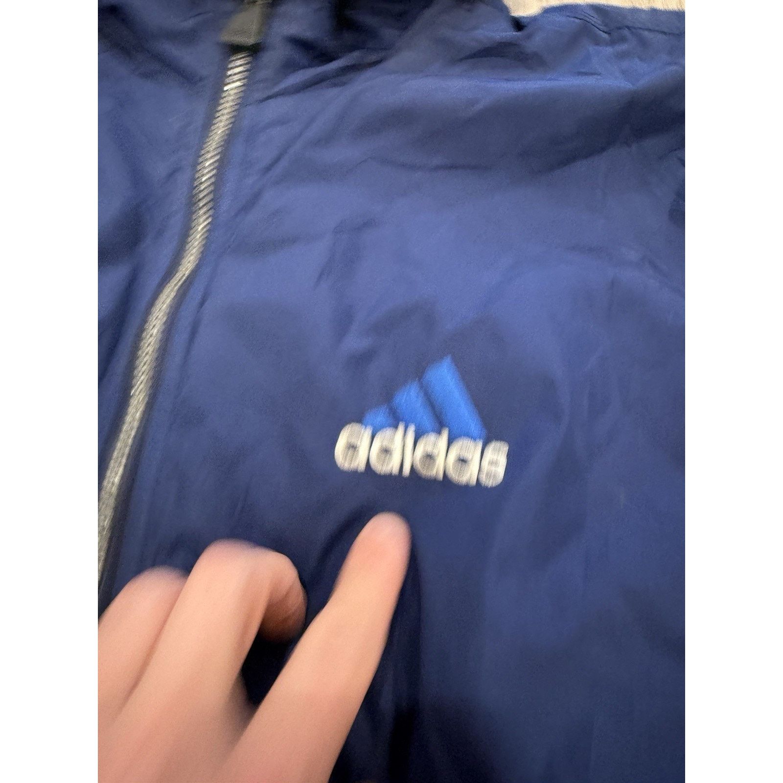 Adidas Vintage 90s Adidas Puffer Jacket Coat XL Hooded Striped Navy Size US XL / EU 56 / 4 - 6 Thumbnail