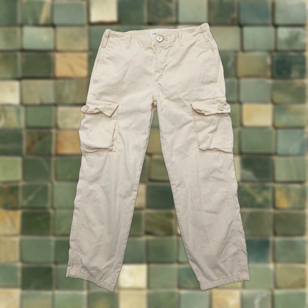 Frame FRAME Pants Womens 25 Inseam 24 Ivory Cargo Relaxed Mid Rise Travel Army Size 42" / US 20 - 1 Thumbnail