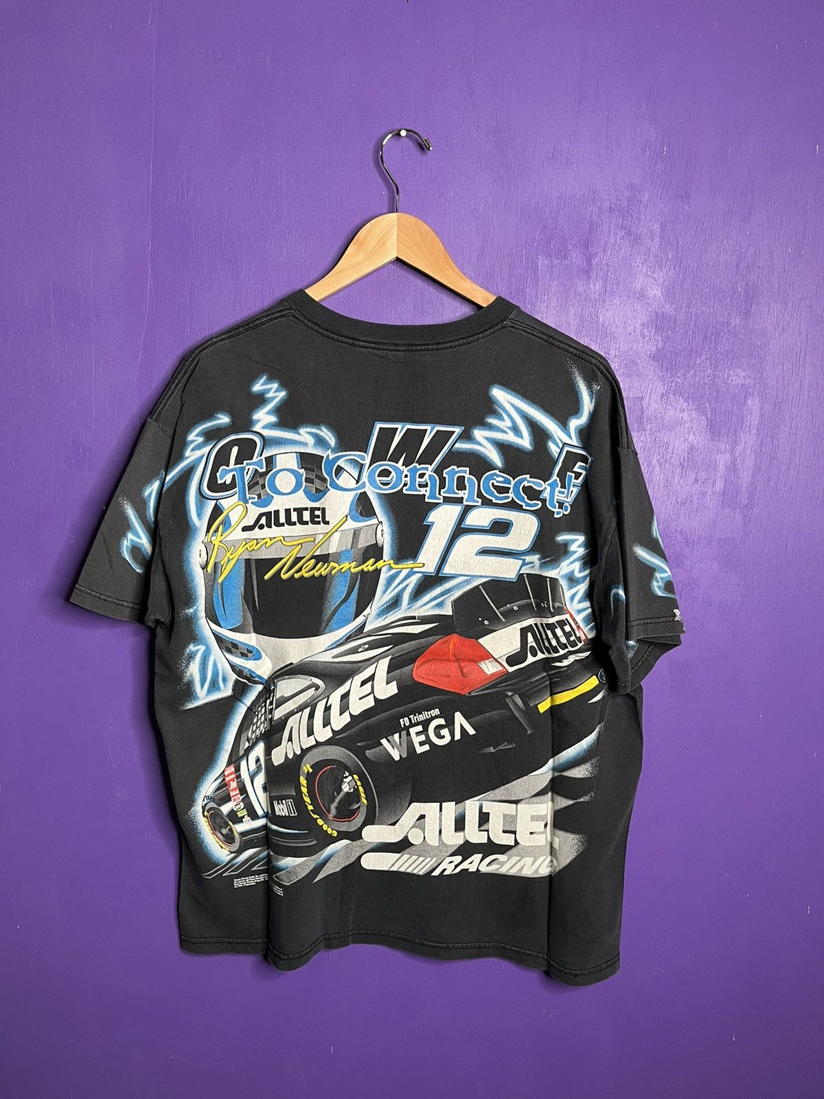 NASCAR × Vintage Vintage 90s NASCAR Ryan Newman lightning AOP t-shirt Size US XL / EU 56 / 4 - 2 Thumbnail