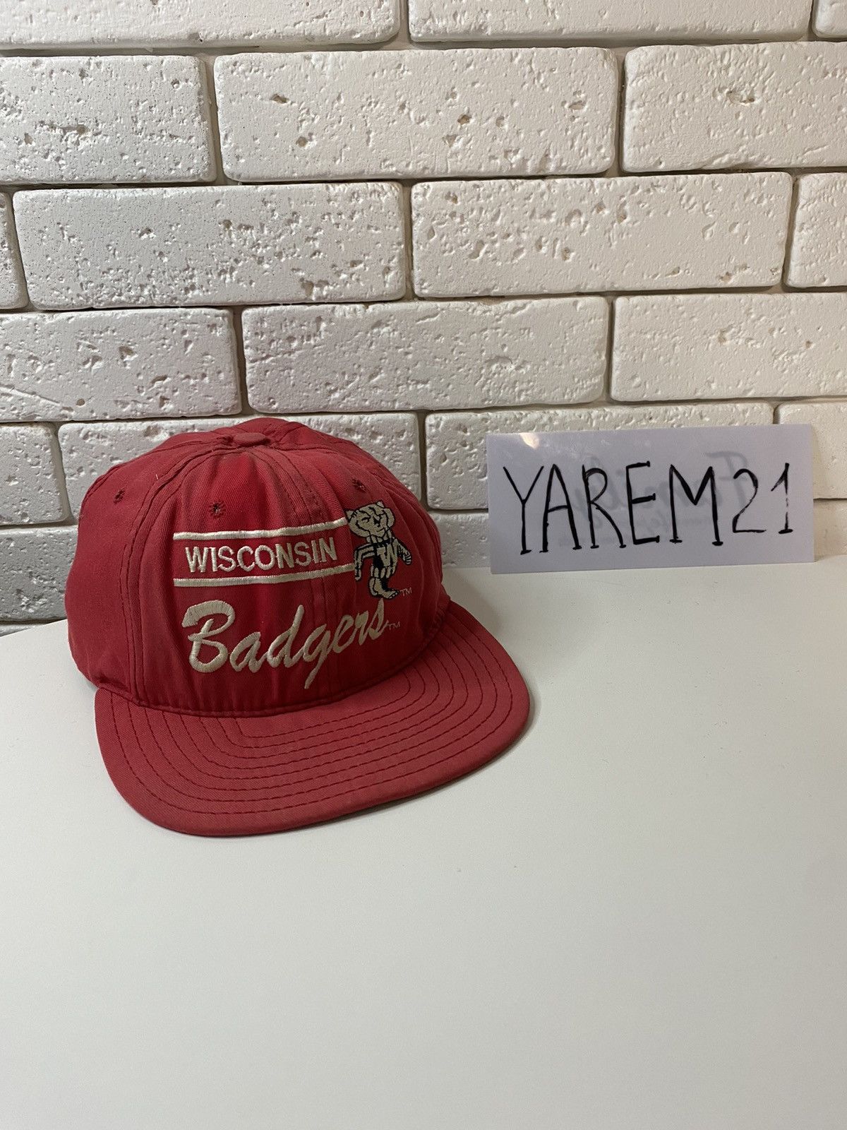 NCAA Wisconsin Badgers vintage made in USA cap hat Size ONE SIZE - 1 Thumbnail