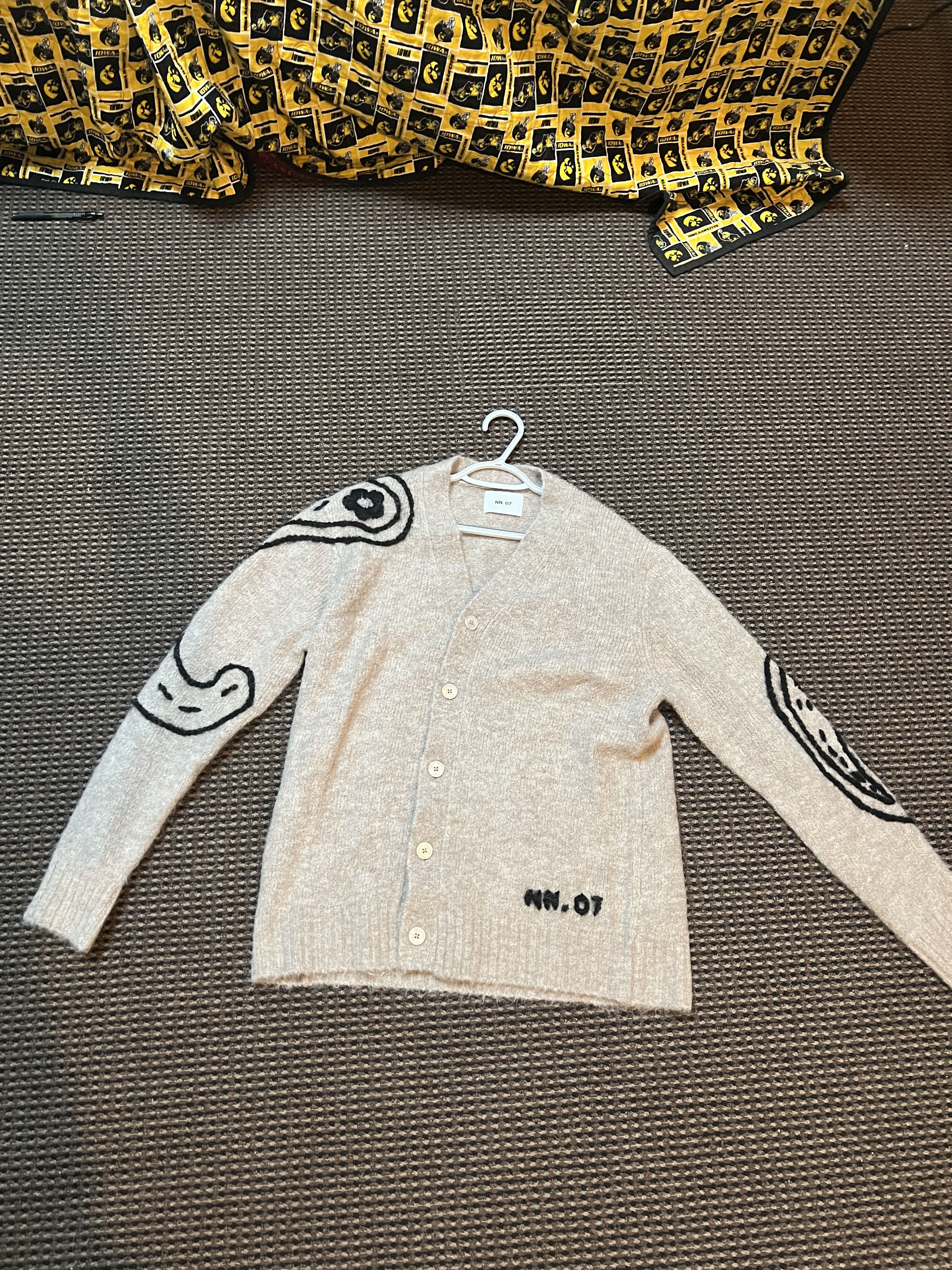 NN07 NN.07 (No Nationality) Paisley Intarsia Knit Cardigan Size US L / EU 52-54 / 3 - 1 Thumbnail