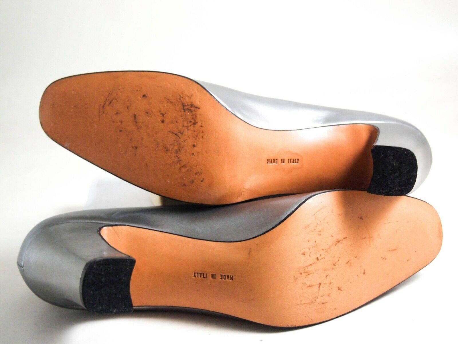 Salvatore Ferragamo Ferragamo Heels Silver Leather Womens US 8 EU 38.5 Size US 8 / IT 38 - 8 Thumbnail