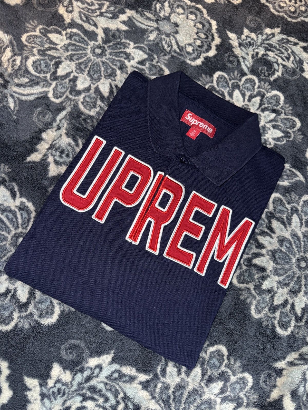 Supreme Twill Appliqué Polo Supreme Twill Appliqué Polo Yellow Men's - FW25 - US