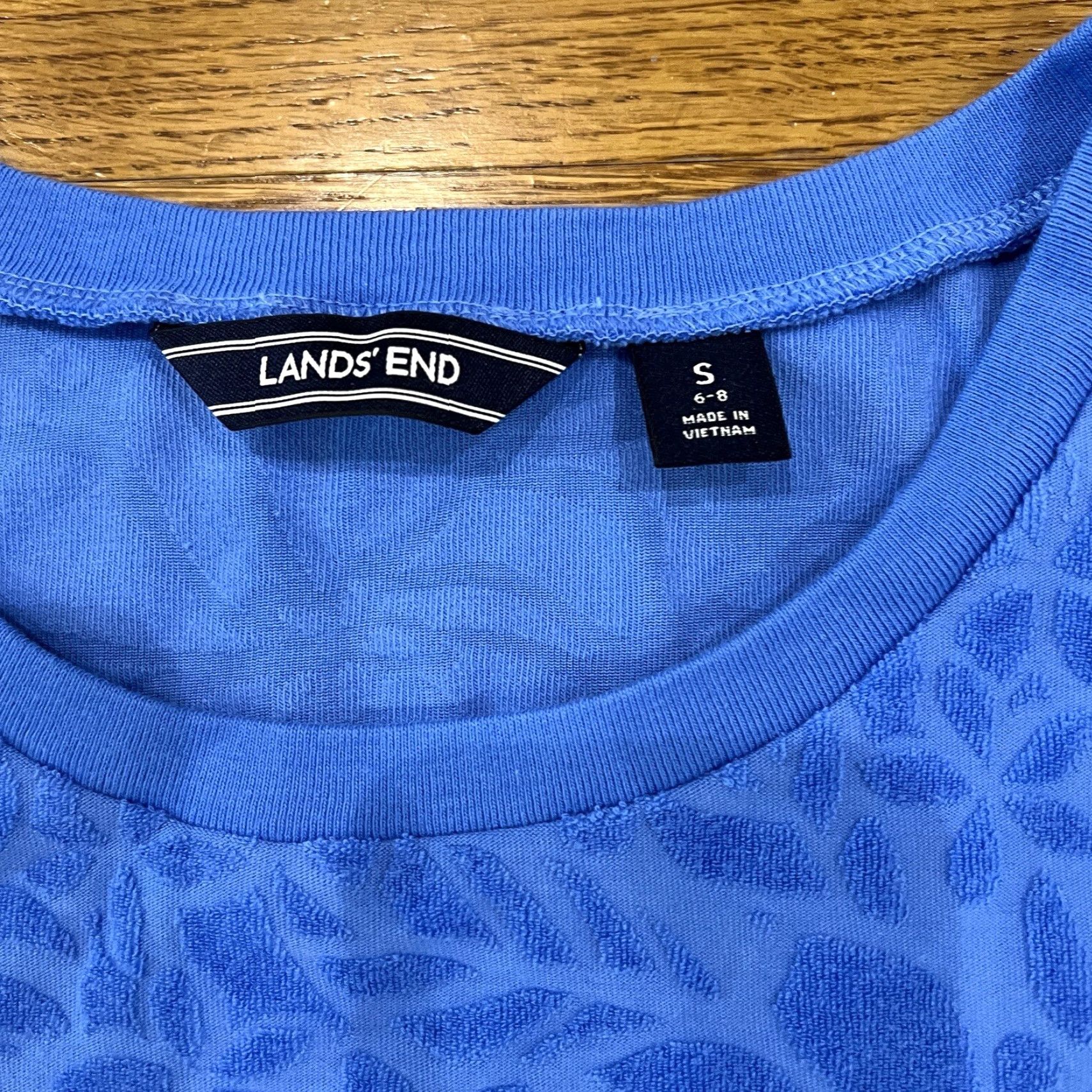 Lands' End Lands' End Women's Dress Floral A-Line Sleeveless Knee Length Spring Summer Fall Blue Size 6-8 Size S / US 4 / IT 40 - 3 Thumbnail