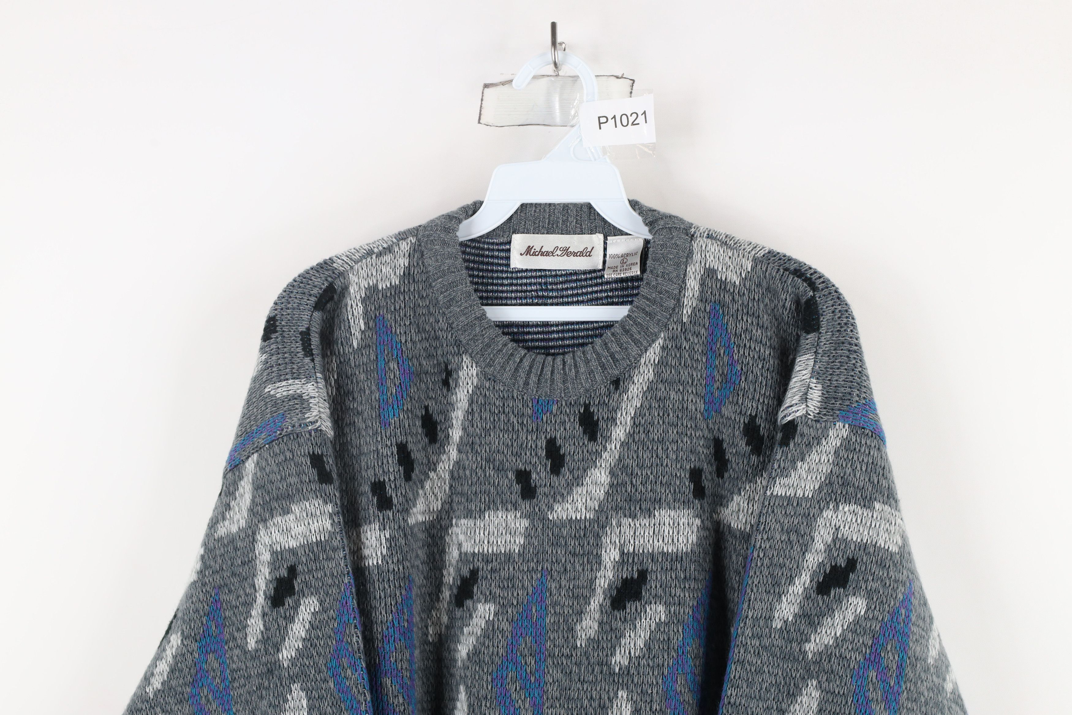 Vintage Vintage 90s Coogi Style Geometric Knit Grandma Sweater Size L / US 10 / IT 46 - 2 Thumbnail