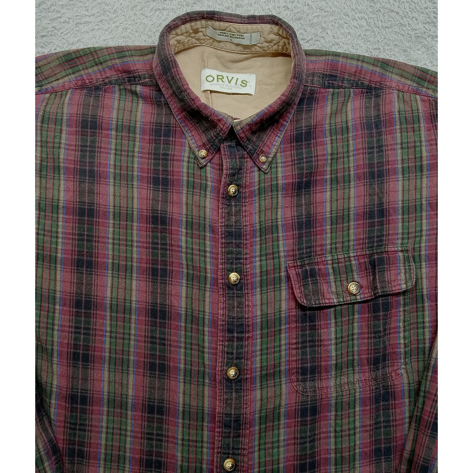 Orvis Orvis Flannel Shirt XL Men's Sportswear Button Up Plaid Size US XL / EU 56 / 4 - 2 Thumbnail