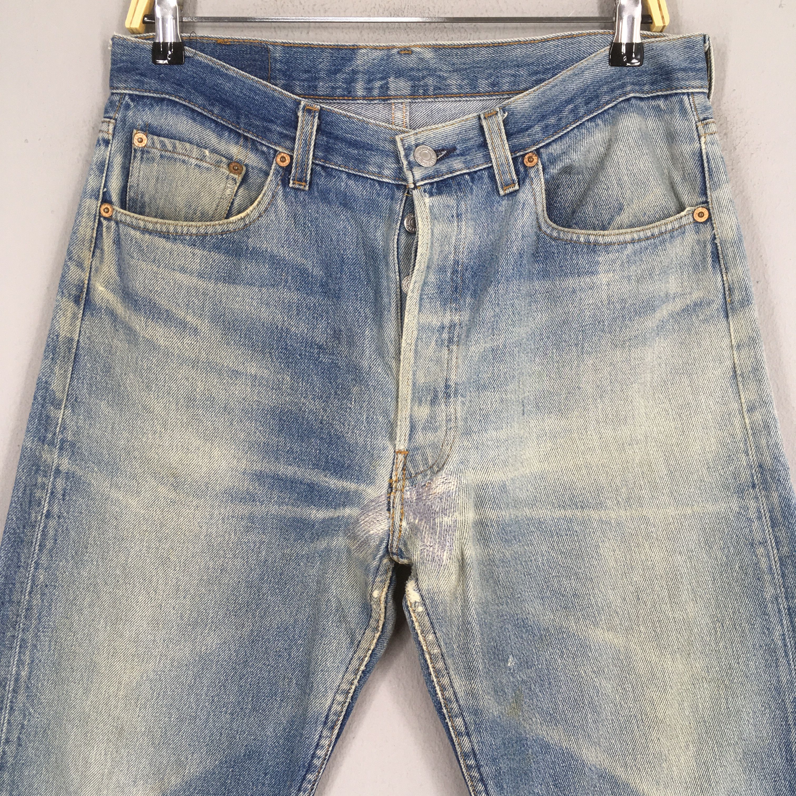 Levi's Size 31x29 Vintage 80s Levi's 501 Faded Blue Jeans S1632 Size US 31 - 2 Thumbnail