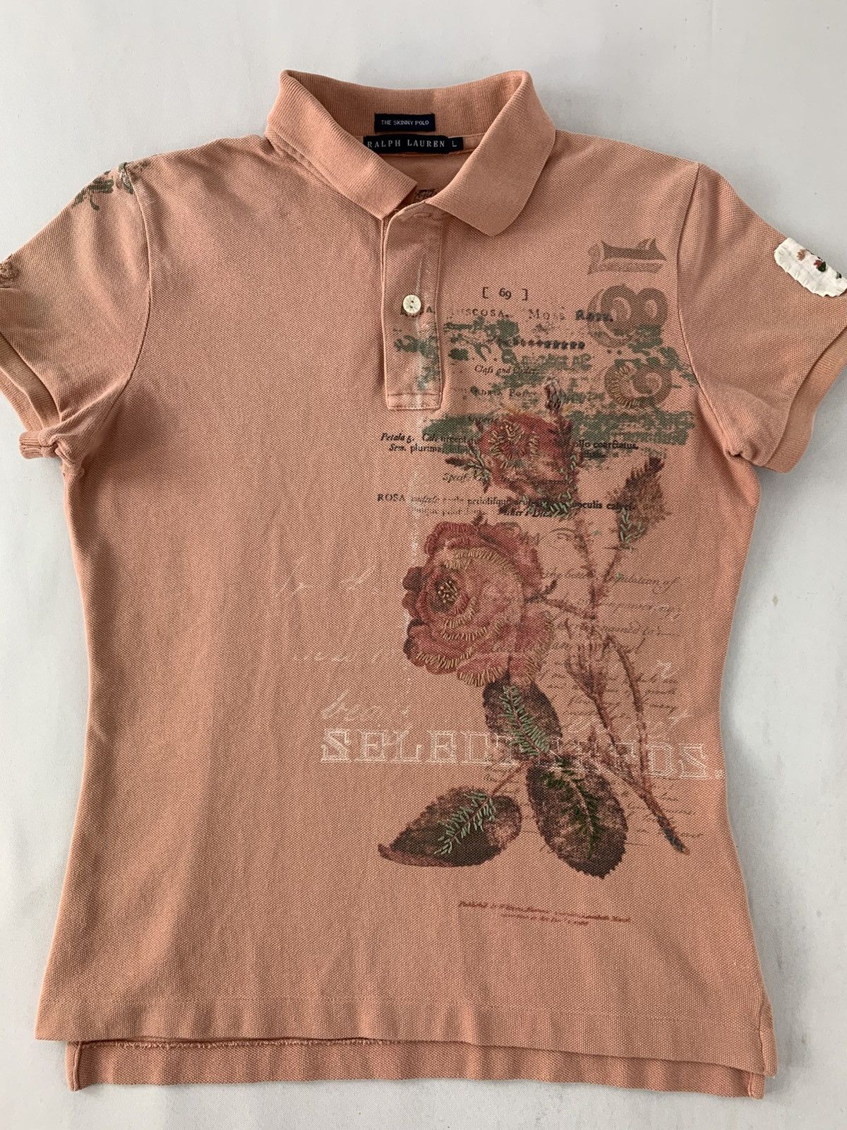 Ralph Lauren Ralph Lauren The Skinny Polo Floral Design Polo Tee T Shirt Size L / US 10 / IT 46 - 3 Thumbnail