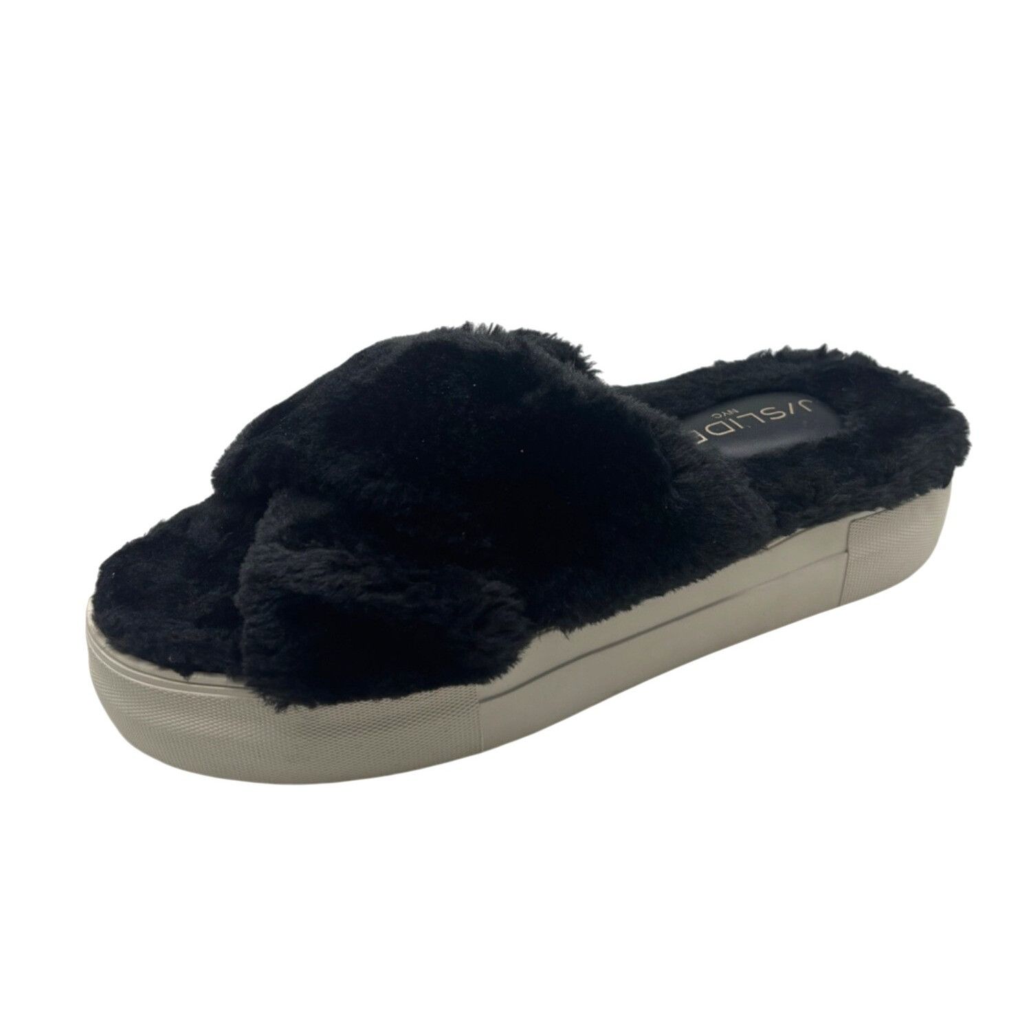 Other J/Slides NYC Faux Fur Slide Sandal, Black, Size 6 Size US 6 / IT 36 - 3 Thumbnail