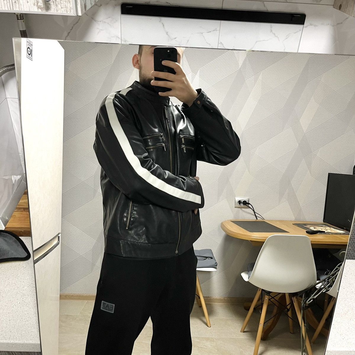 Karl Lagerfeld Karl Lagerfeld Leather jacket Size US L / EU 52-54 / 3 - 6 Thumbnail