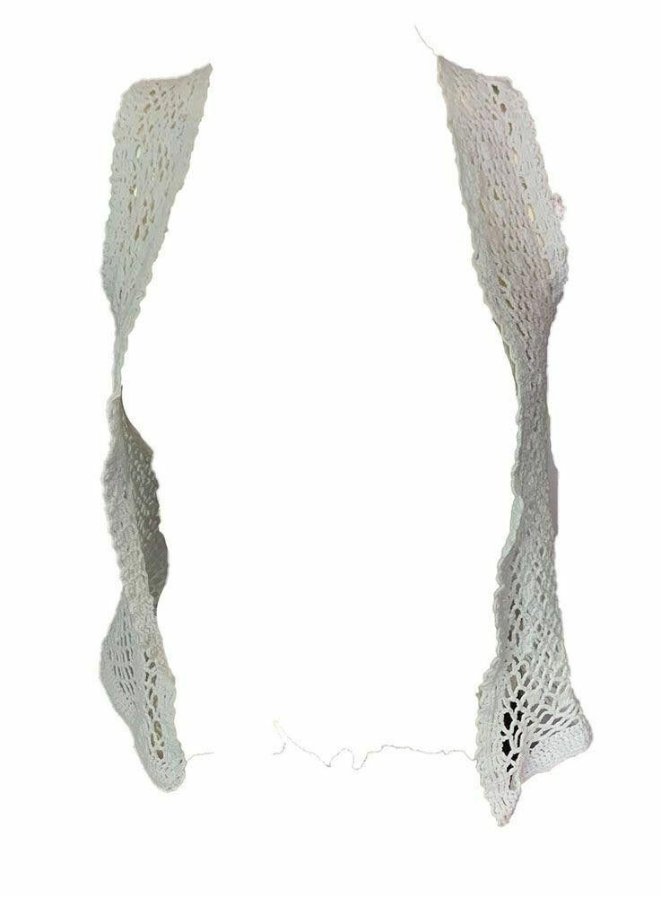 Designer New White Hand Made Crocheted Vest Waistcoat S Size S / US 4 / IT 40 - 3 Thumbnail