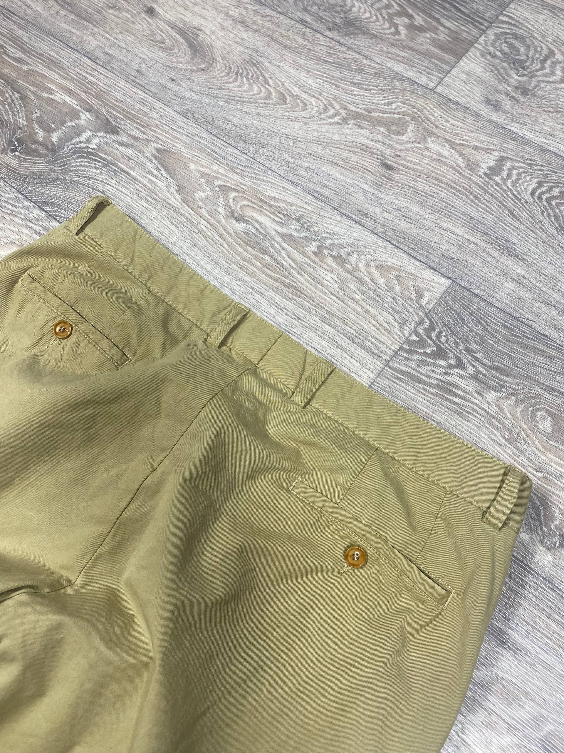 Burberry Vintage 90s Burberrys Beige Cotton pleated men's trousers Size US 38 / EU 54 - 4 Thumbnail