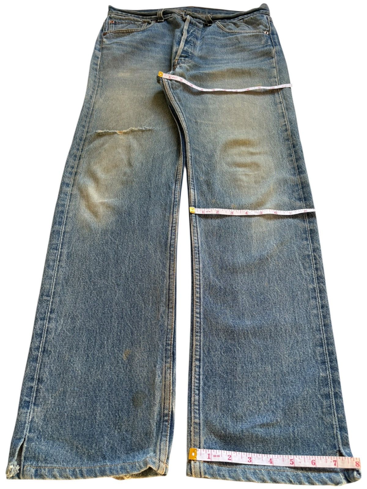 Levi's Vintage 90s Levis 501 Mud Wash Distressed Loose Jeans Size US 32 / EU 48 - 13 Thumbnail