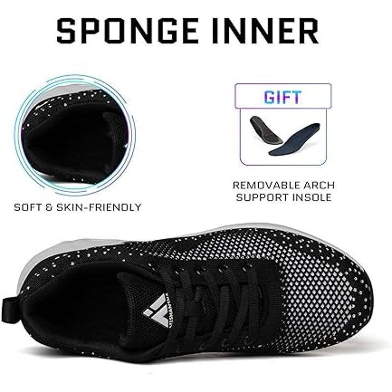 Other Mishansha Women's Size 7 Black White Air Cushion Sneakers Size US 7 / IT 37 - 3 Thumbnail