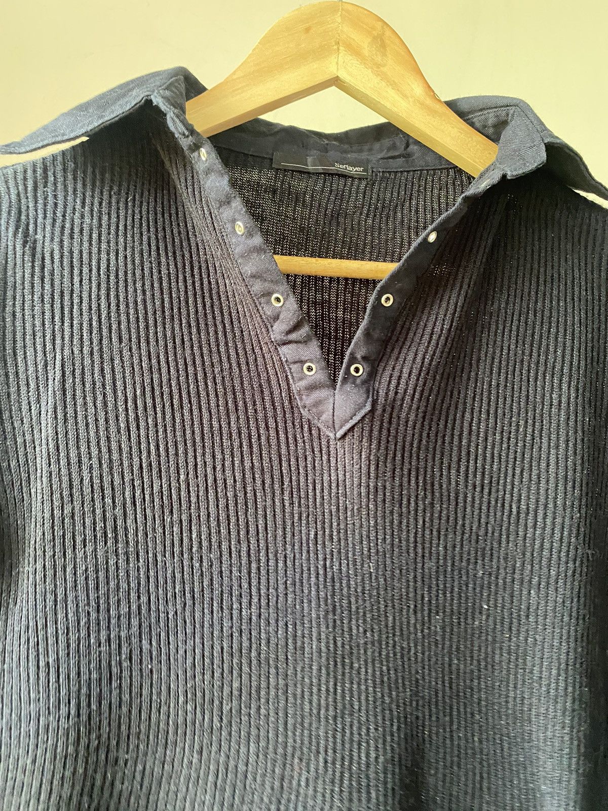 Hysteric Glamour × Japanese Brand × Le Grande Bleu (L.G.B.) Seflayer Knit Punk Grunge Shirt LS Size XS / US 0-2 / IT 36-38 - 7 Thumbnail