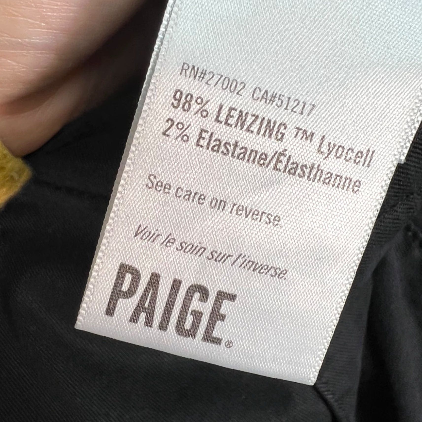 Paige Paige Womens Pants Black High Rise Slim-Fit Tapered Leg 28 Inseam 27 In Size 28 Long Womens Pants Size 28" / US 6 / IT 42 - 4 Thumbnail