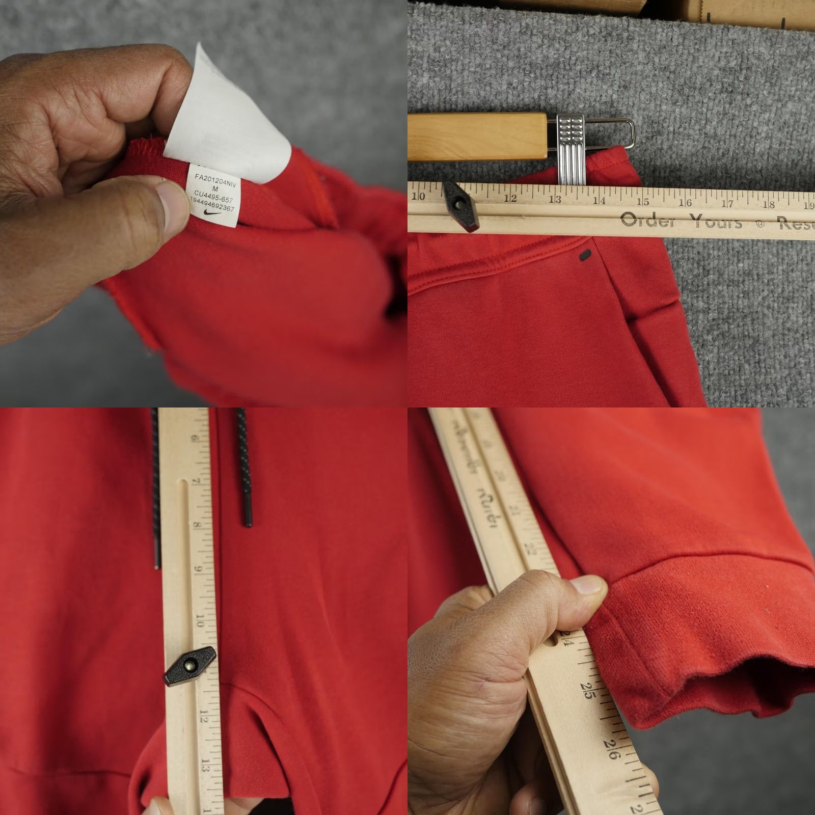 Nike Nike Tech Fleece Pants Mens M Red Jogger Sweatpants with Zip Pocket CU4495-657 Size US 31 - 9 Thumbnail