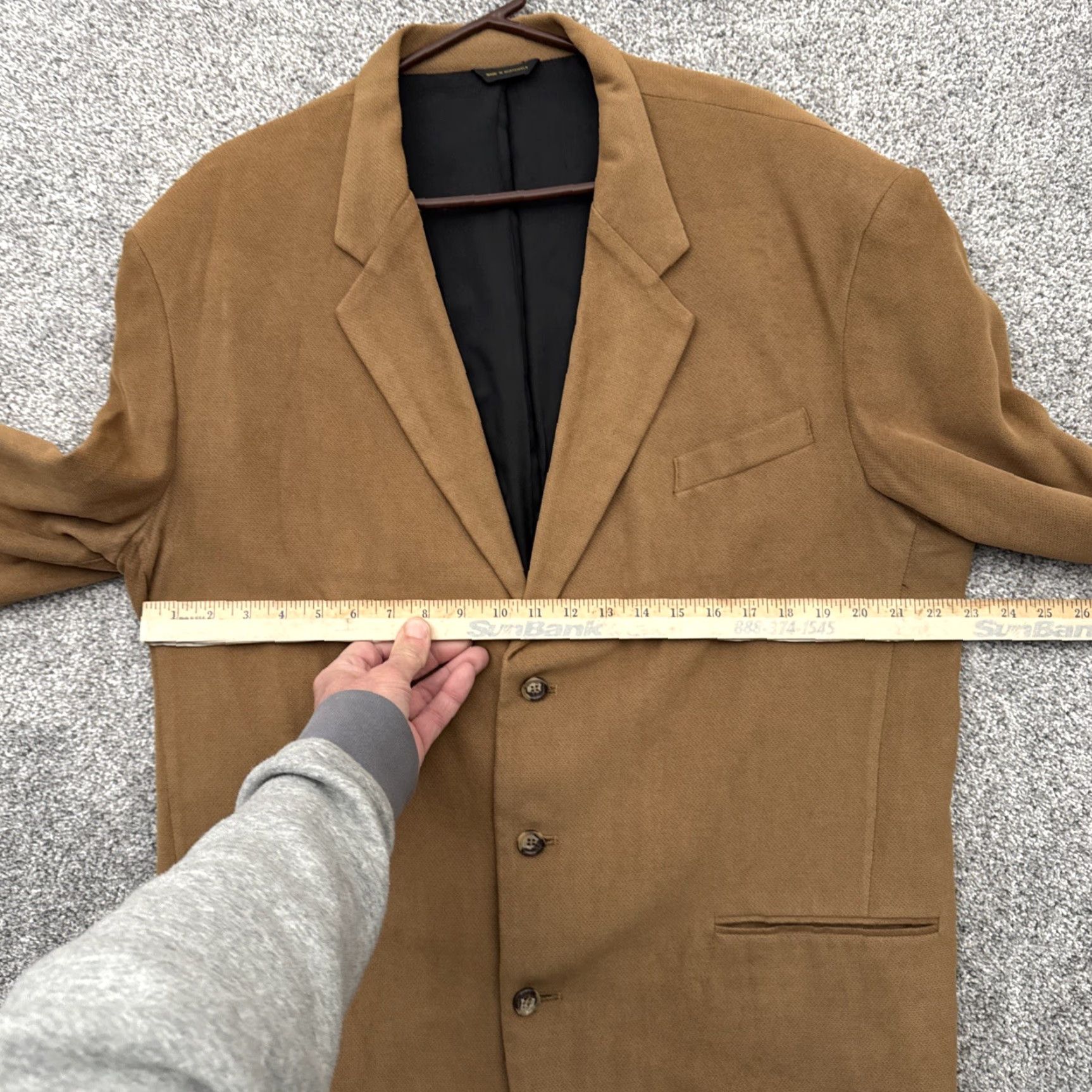 Vintage VINTAGE Carlo Stella Suit Coat Mens 44L Regular Notch Lapel Three-Button Single-Breasted Brown City Preppy Office Dapper Professional Men Size 44R - 2 Thumbnail